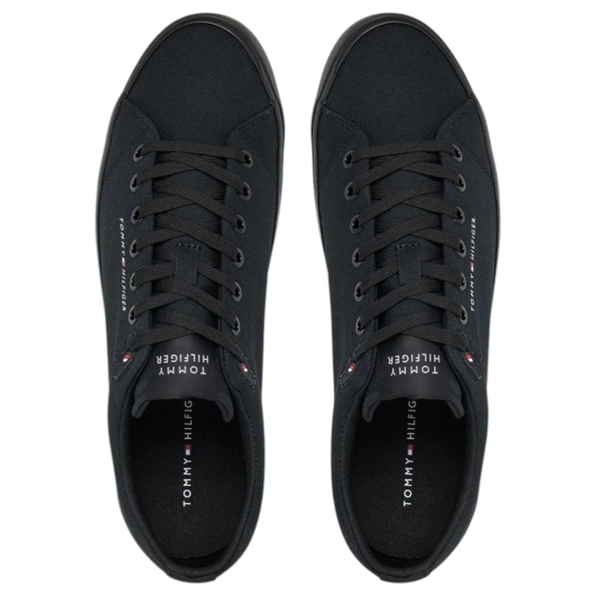 5 Tommy Hilfiger Mens Logo Patch Casual Shoes BLACK, 5 of 6