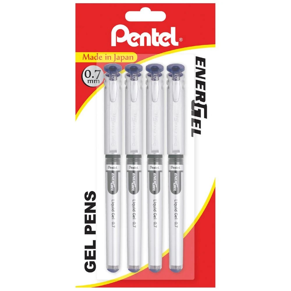 1 Pentel Energel BL17 Gel Pens 0.7mm Blue 4 Pack, 1 of 2