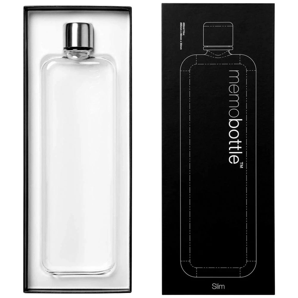 3 Memobottle Slim Drink Bottle Transparent, 3 of 4