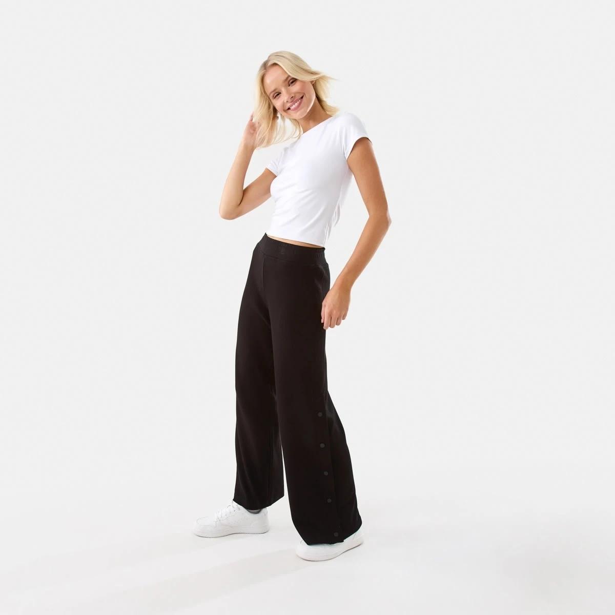 3 Active Womens Snap Trackpants Black, 3 of 7
