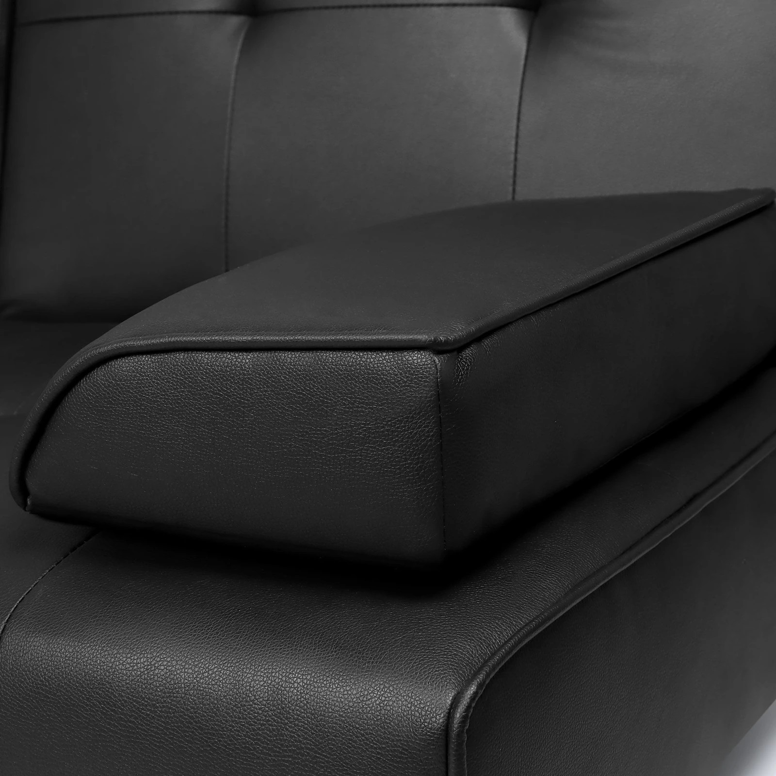 5 Alfordson Sofa Bed Lounge 3 Seater Futon Couch Cup Holder Leather - Black, 5 of 10