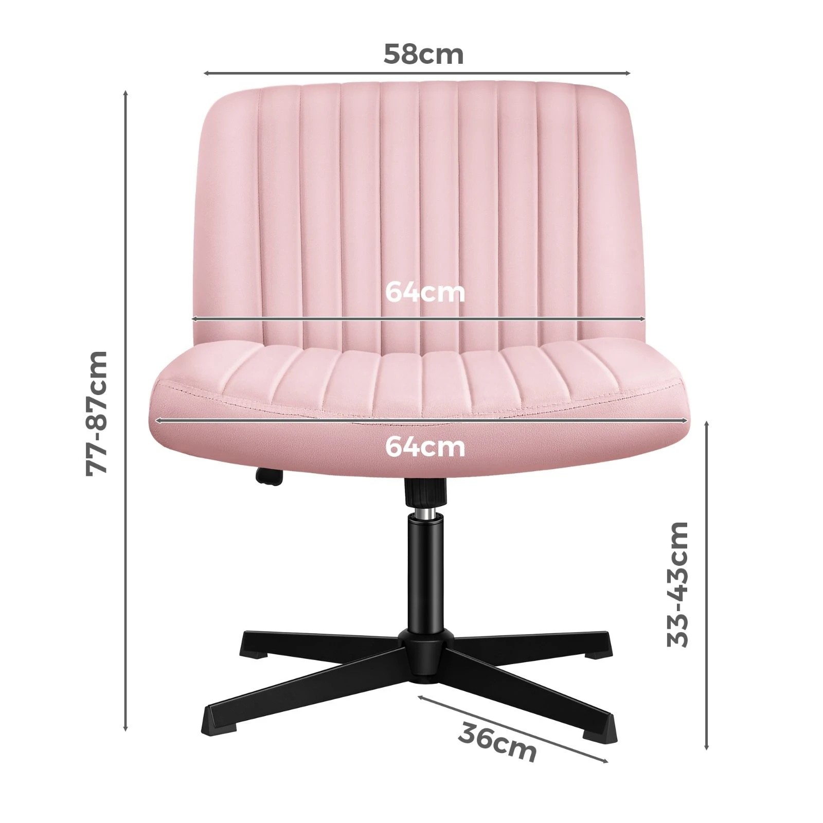 4 Alfordson Office Chair Computer Executive Seat Work Ottoman Velvet - Pink, 4 of 10