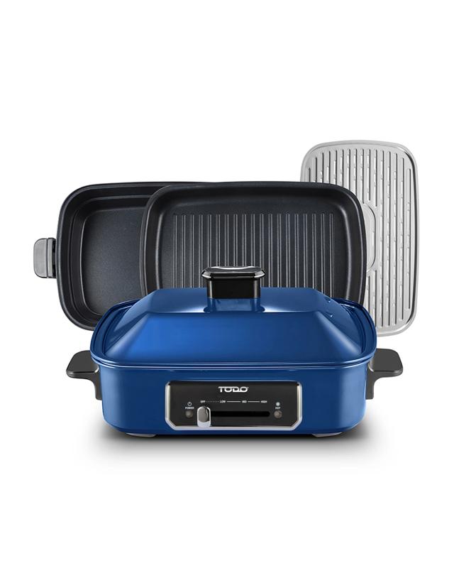 TODO 1400W 3-in-1 Electric Multifunction Cooking Pot BBQ Grill Pan Hot