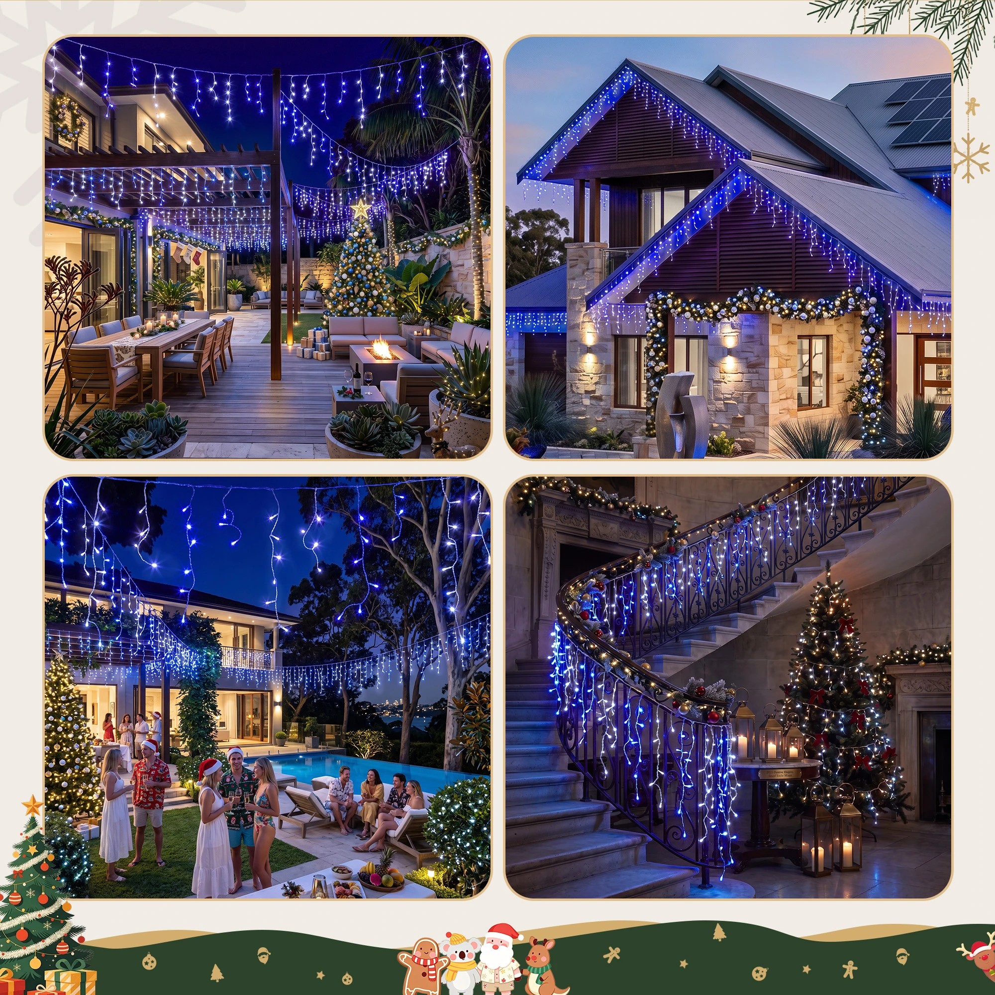 7 Jingle Jollys 20M Christmas Lights Icicle Light Xmas Garden Decoration - Black, 7 of 10