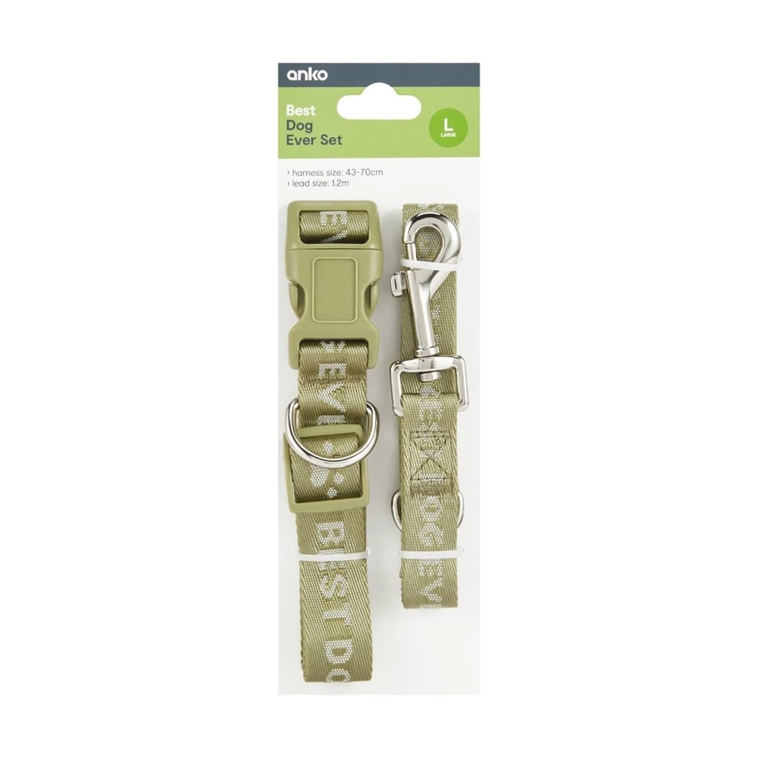 5 Best Dog Ever Collar and Lead Set - Large, Green, 5 of 5