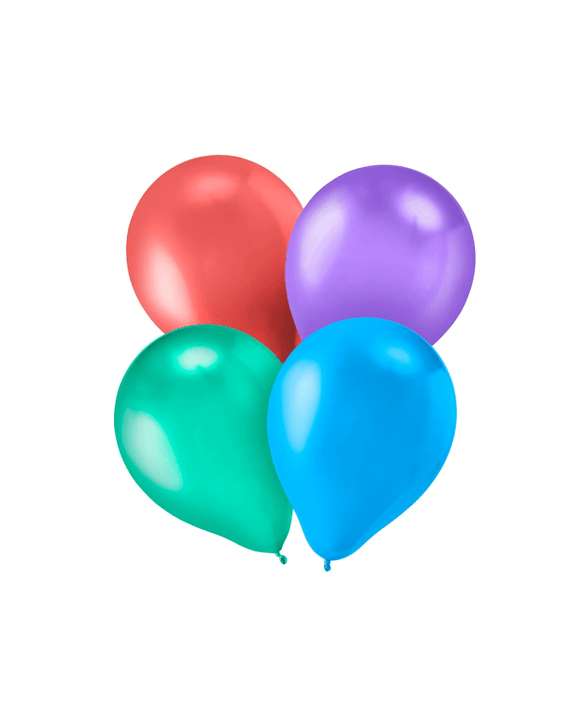 12 Pack Multi Coloured Chrome Balloons