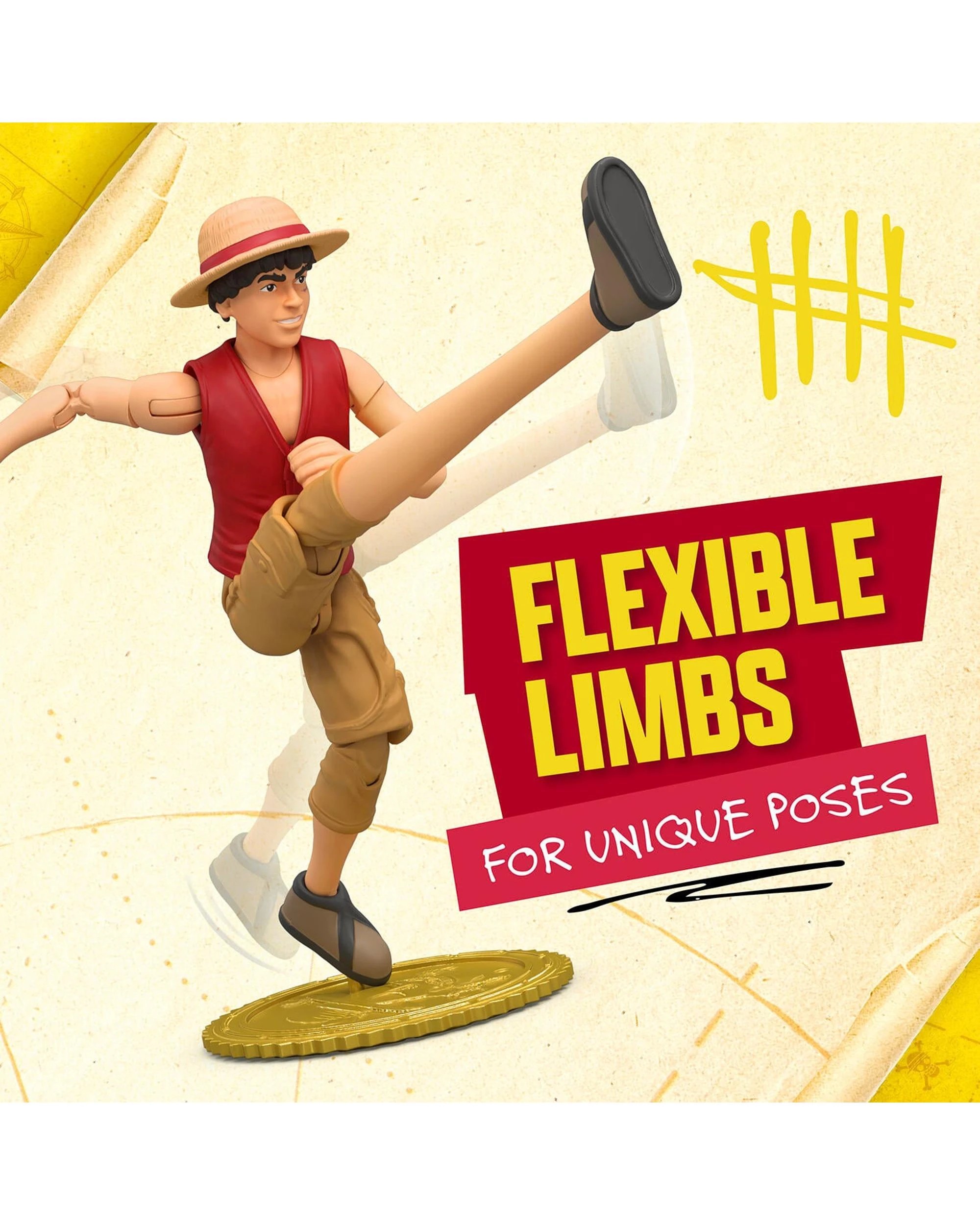 8 One Piece Netflix Adventure Series 1 Monkey D Luffy Action Figure, 8 of 9