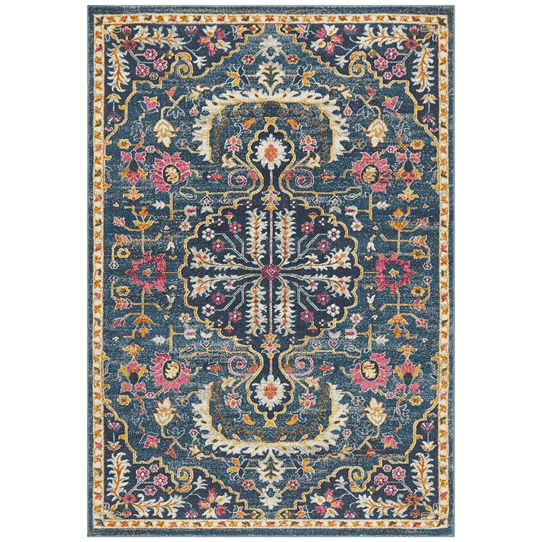 1 Rug Culture Babylon 209 Navy Polypropylene Rug, Power Loomed, 10mm Pile, Made in Turkey - Blue, 1 of 7