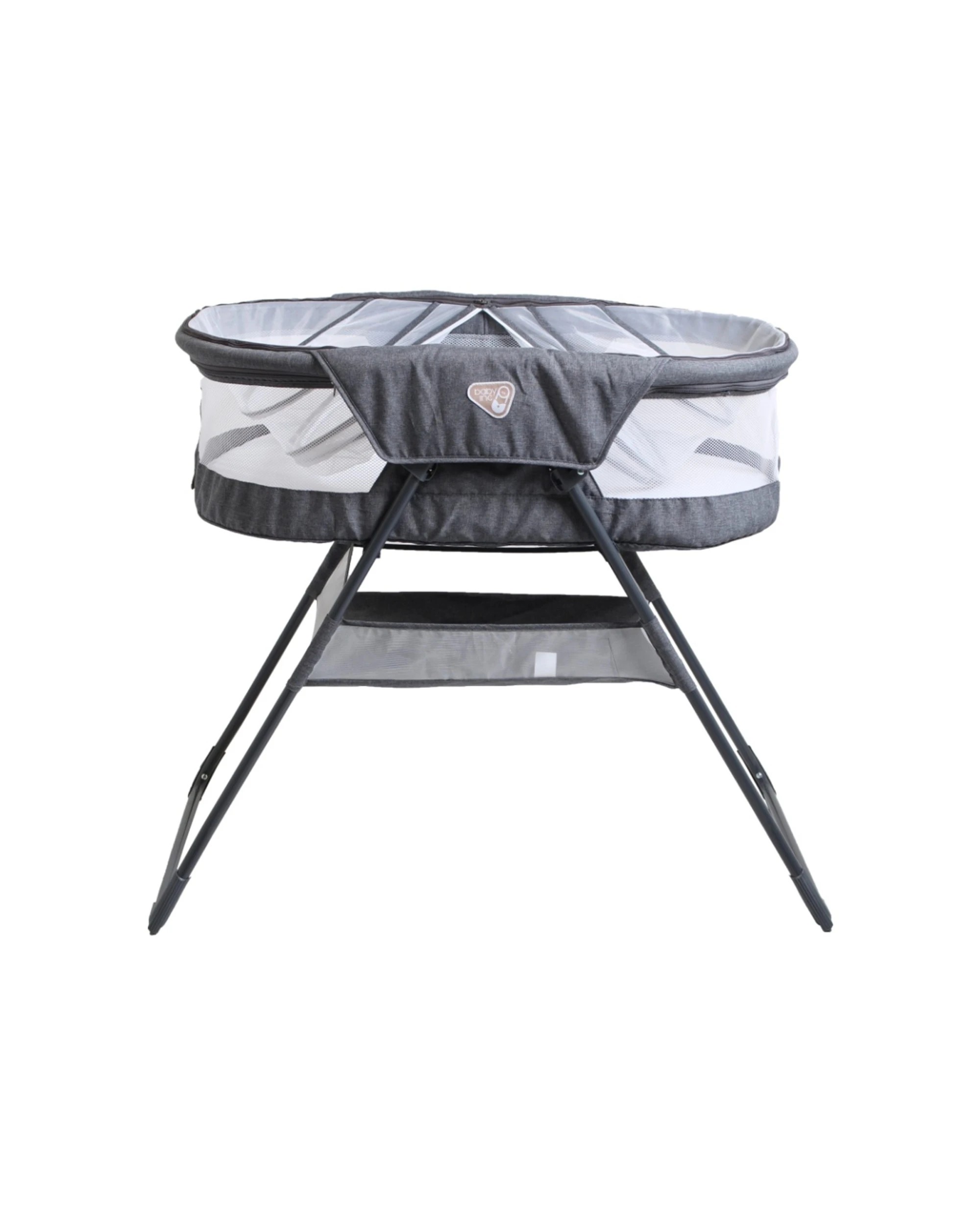 3 Veebee Sonno Bassinet On Stand Foldable With Insect Protection Birch - Silver, 3 of 4