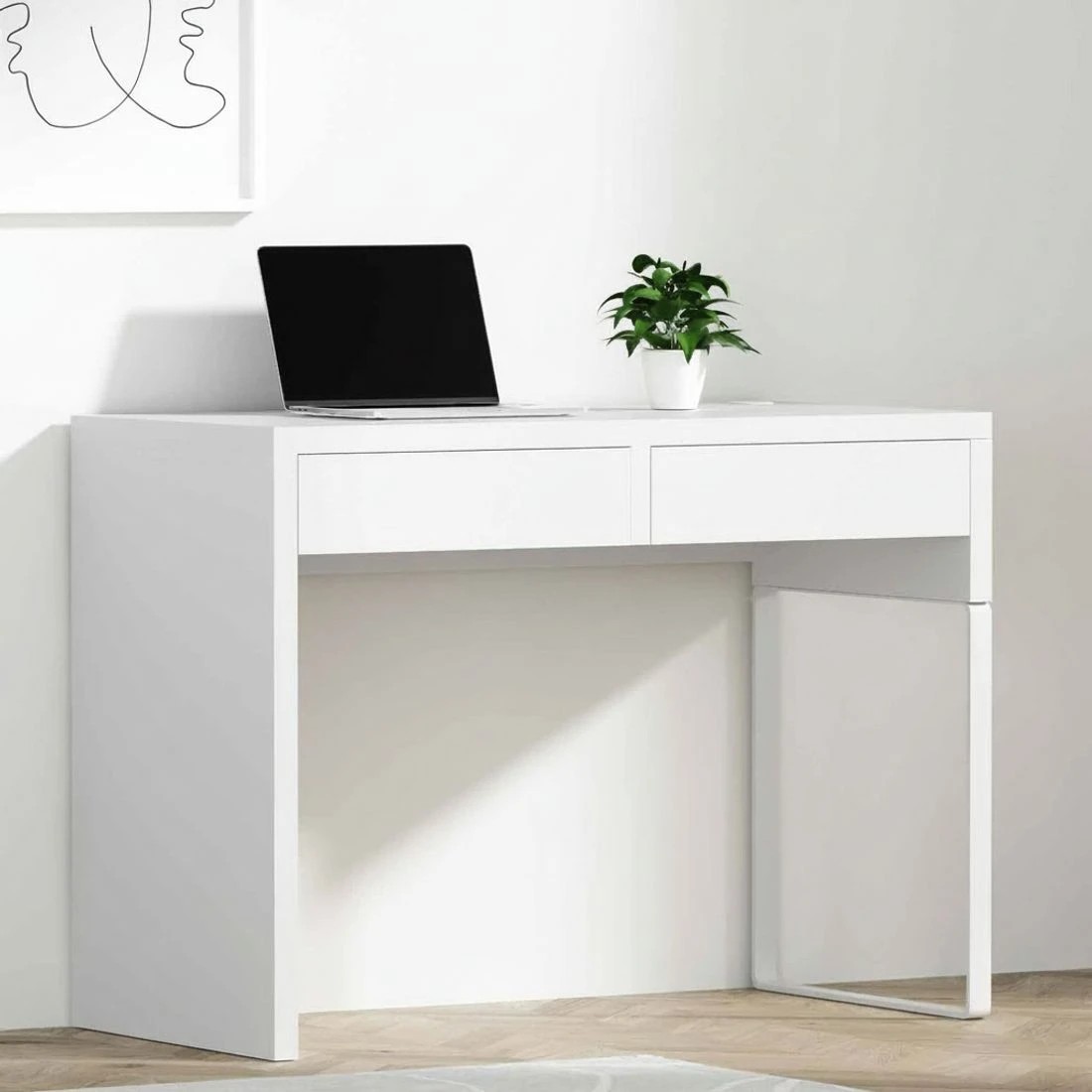 3 Artiss Computer Desk Drawer - White, 3 of 8