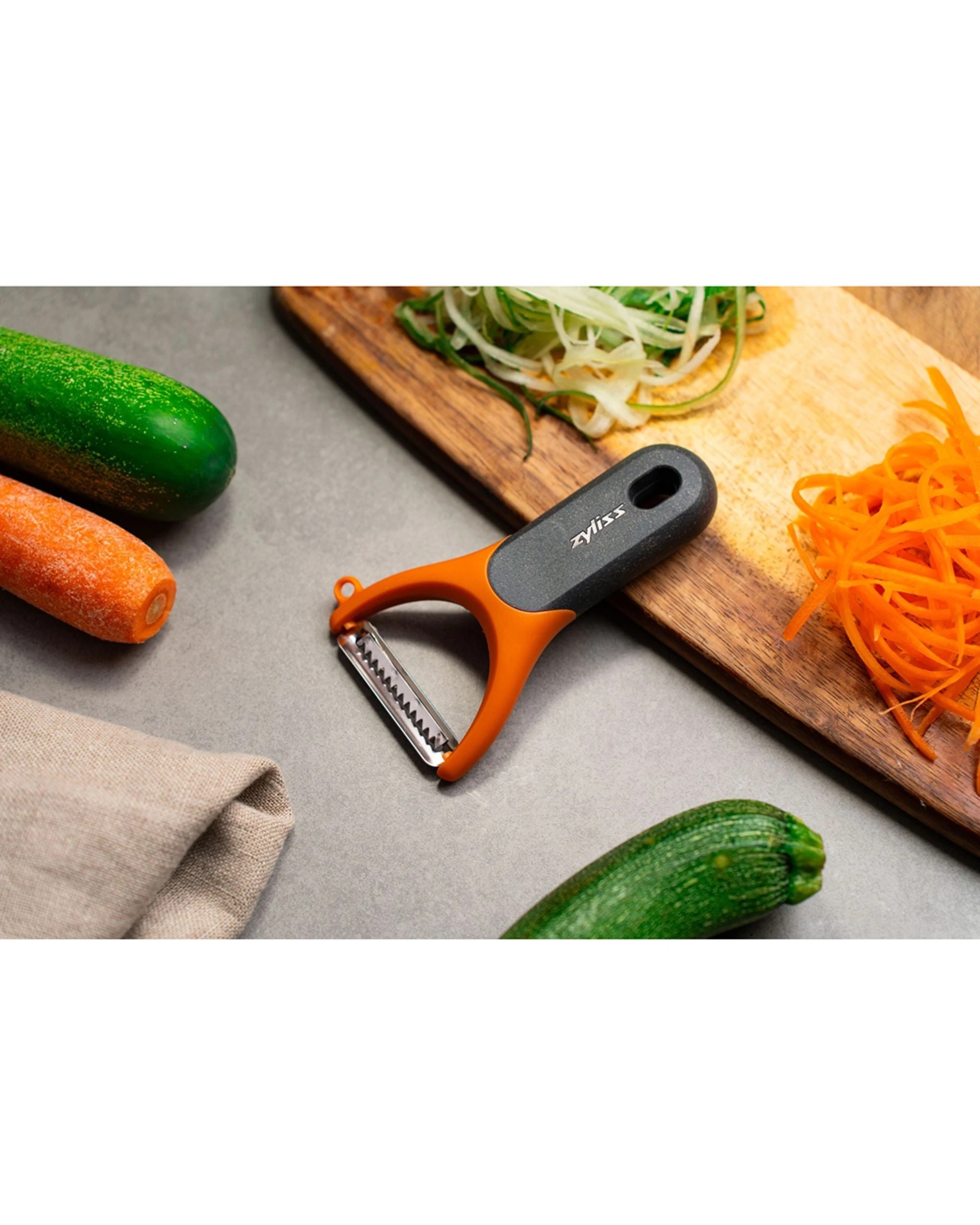 2 Zyliss Julienne Y Peeler Stainless Steel Blade With Ergonomic Wheat Straw Handle - Brown, 2 of 4