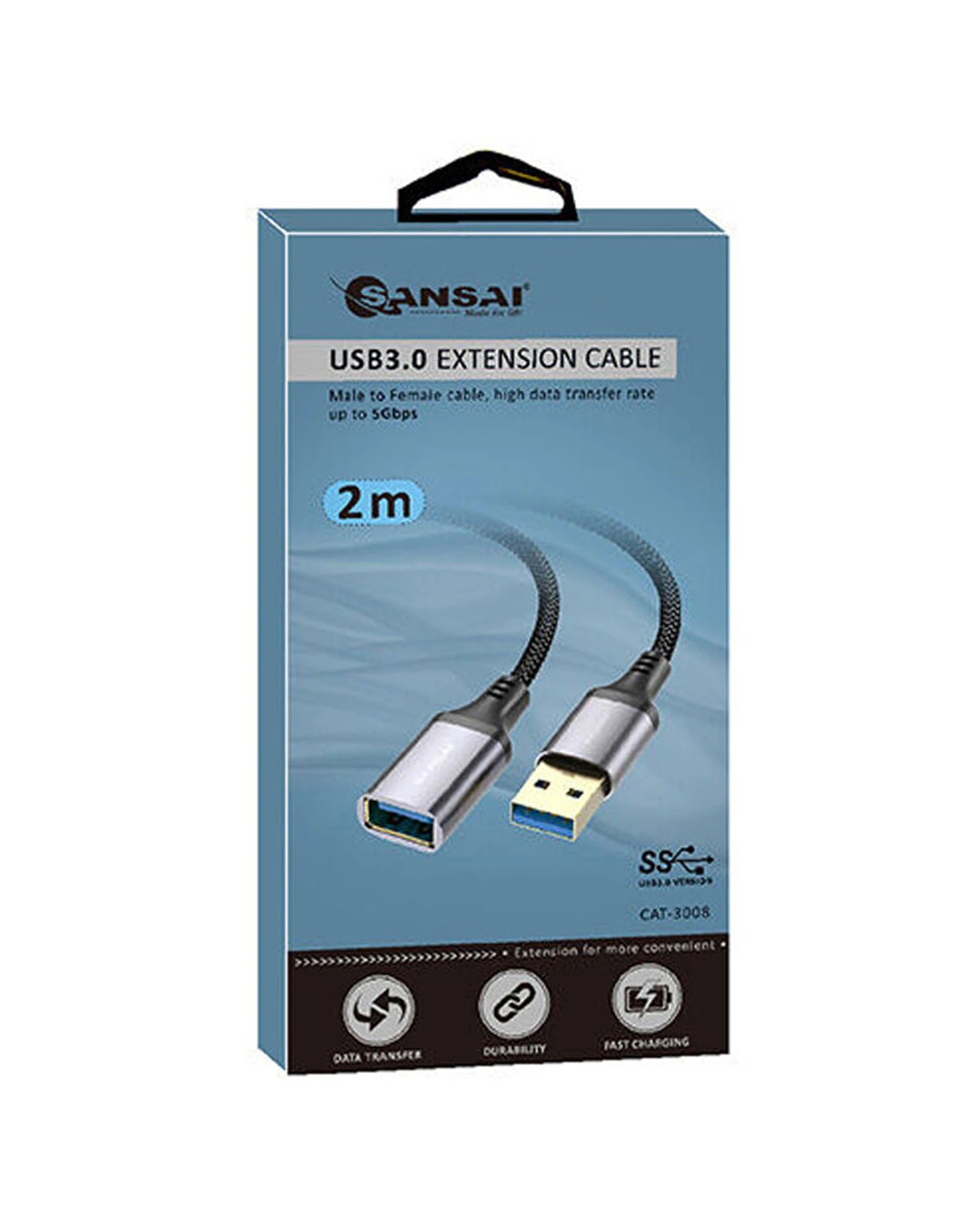 1 Sansai Heavy Duty USB 3.0 Extension Cable USB A Male To Female 2m - Multi, 1 of 3