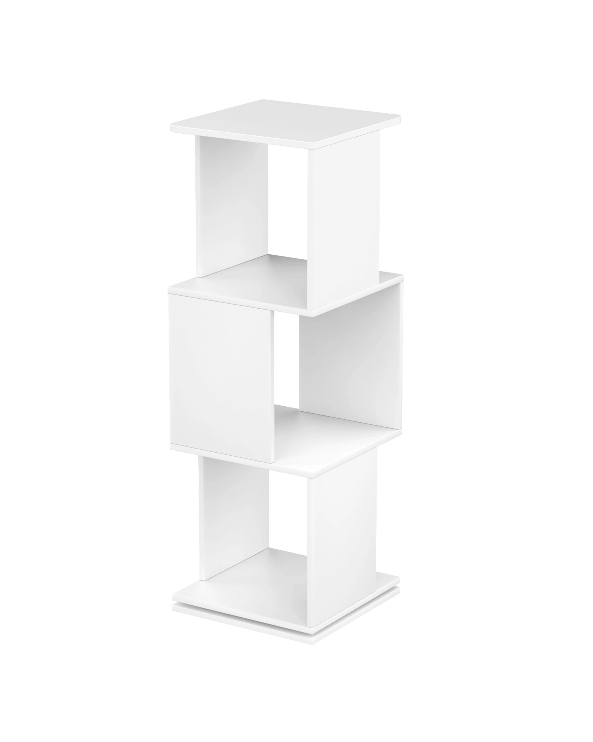 1 Advwin 3-Tier Rotating Bookshelf 360 Swivel Display Rack Corner Bookcase Cabinet, 1 of 7