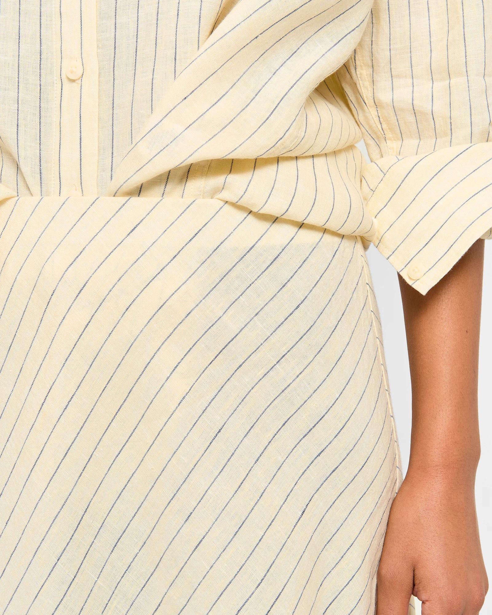 5 Target European Linen Bias Cut Midi Skirt SOFT BUTTER STRIPE, 5 of 5