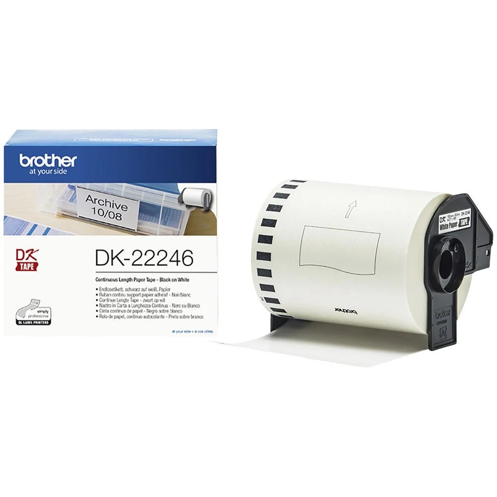 2 Brother DK 22246 Paper Tape 103mm Extra wide Black on White, 2 of 3