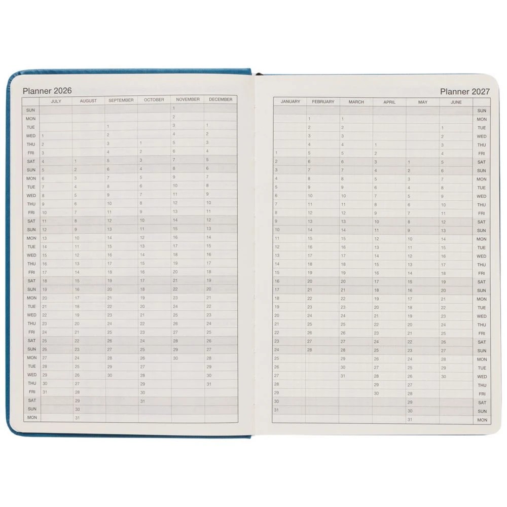4 J.Burrows A5 Day to Page PU FY26/27 Diary Blue, 4 of 6