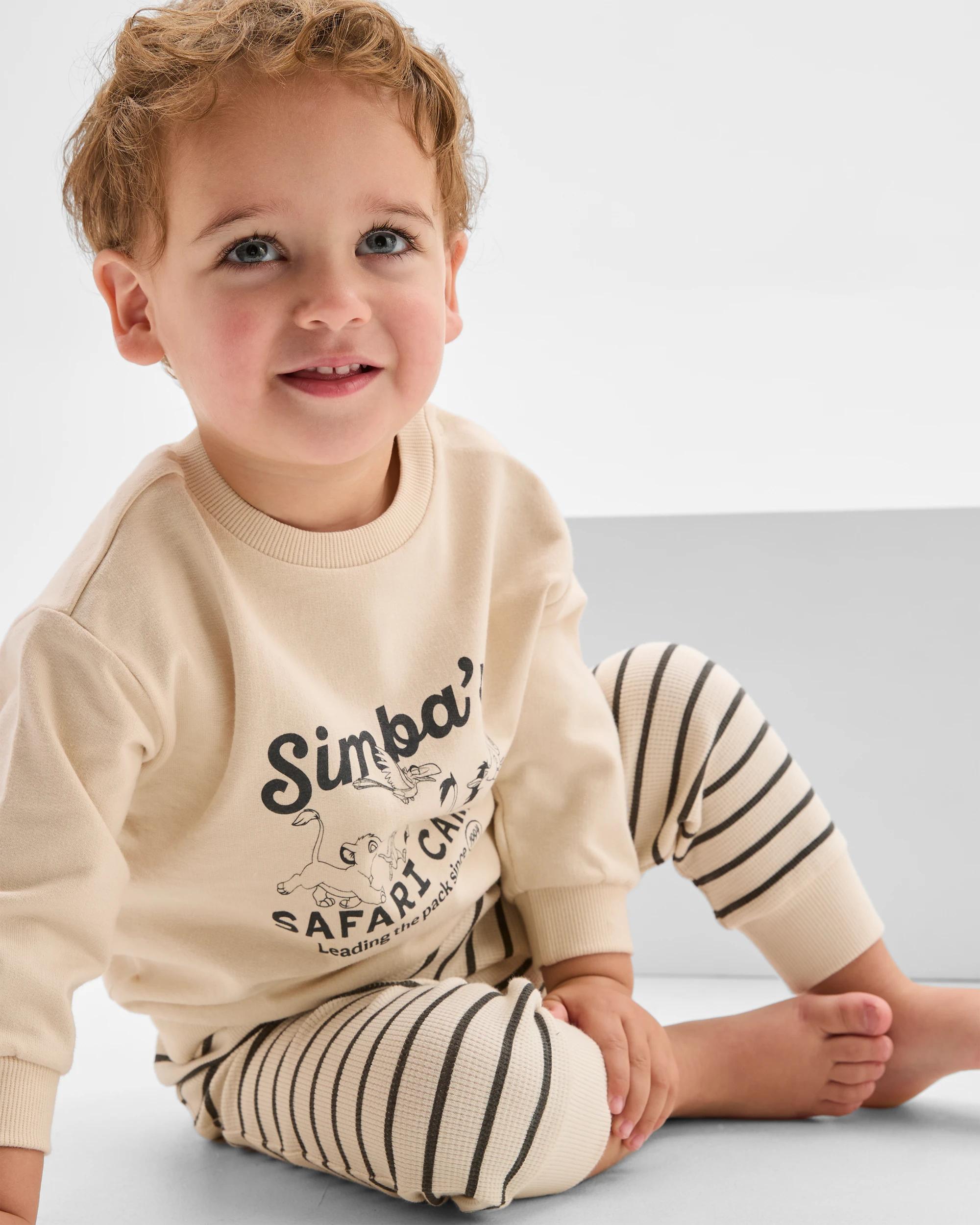 1 Disney Organic Cotton Baby Fleece Set SIMBA WHITECAP GREY, 1 of 5