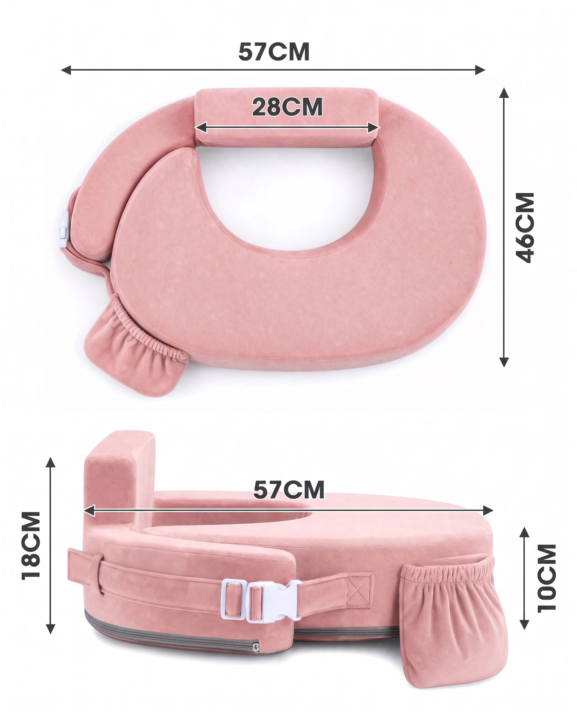 5 PlayPals Nursing Pillow Breastfeeding Posture Support Adjustable Waist - Pink, 5 of 5