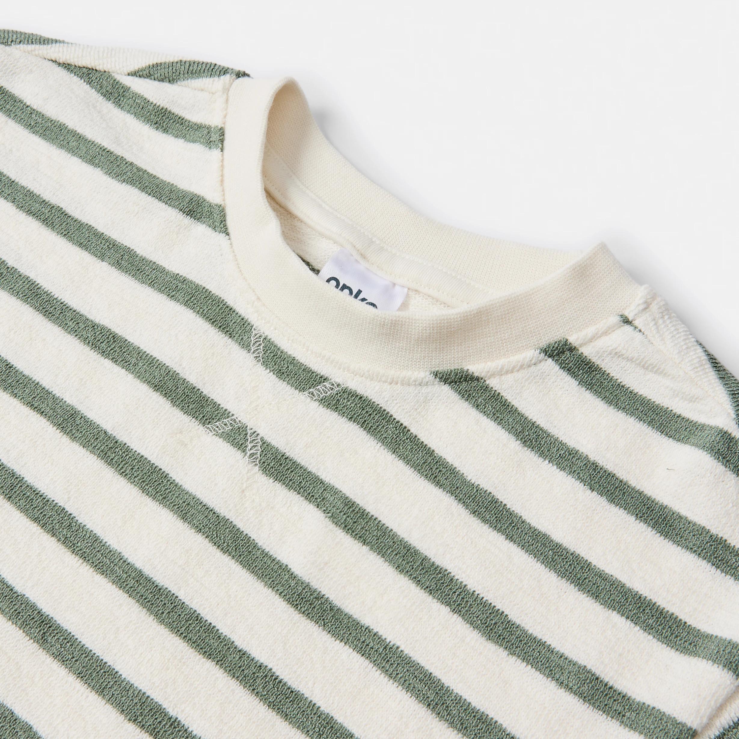 5 Short Sleeve Textured Set GREEN STRIPE, 5 of 6