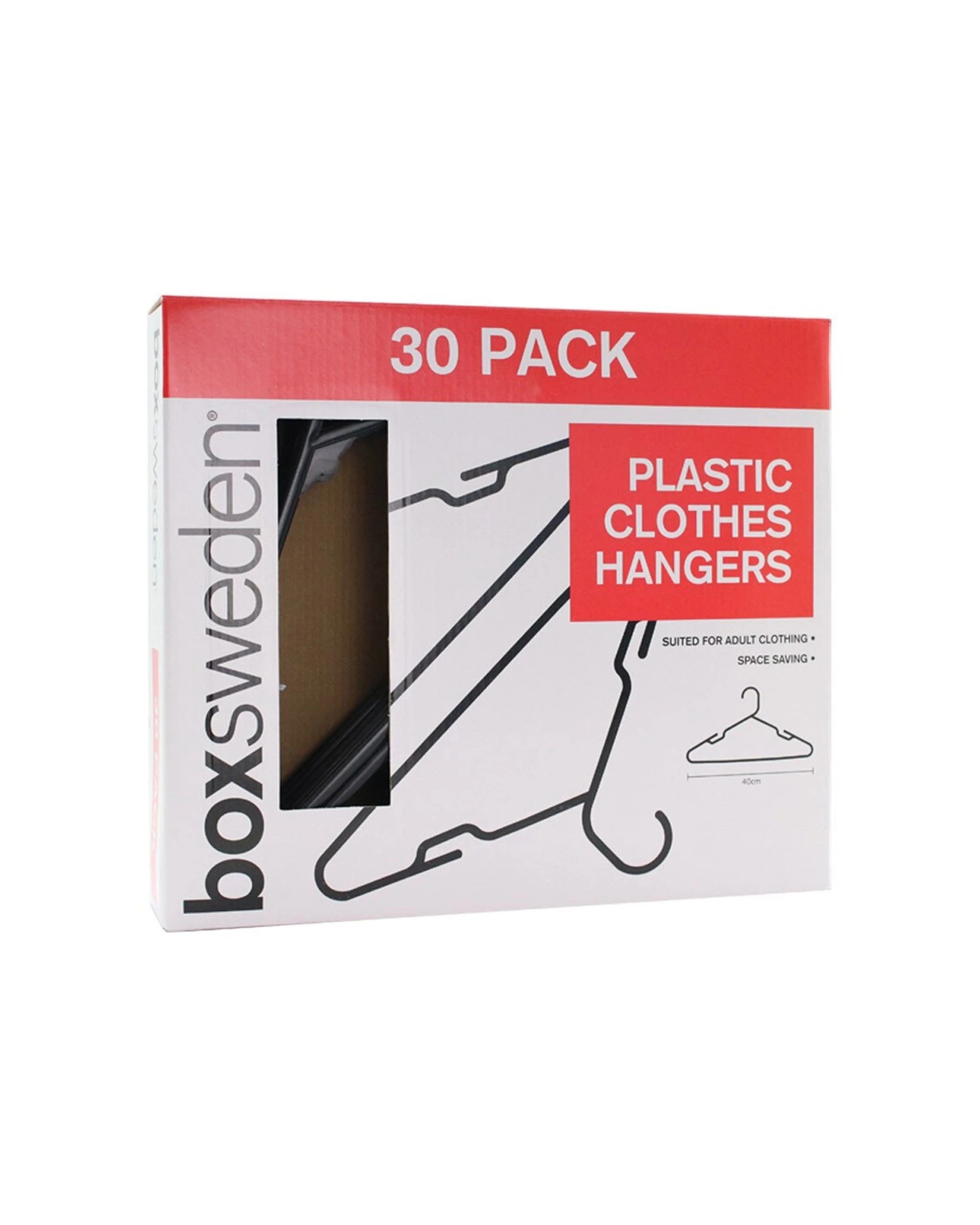 3 30pc Boxsweden 40cm Plastic Hanger/storage Wardrobe Organiser For Clothes/shirt
 - Clear, 3 of 3