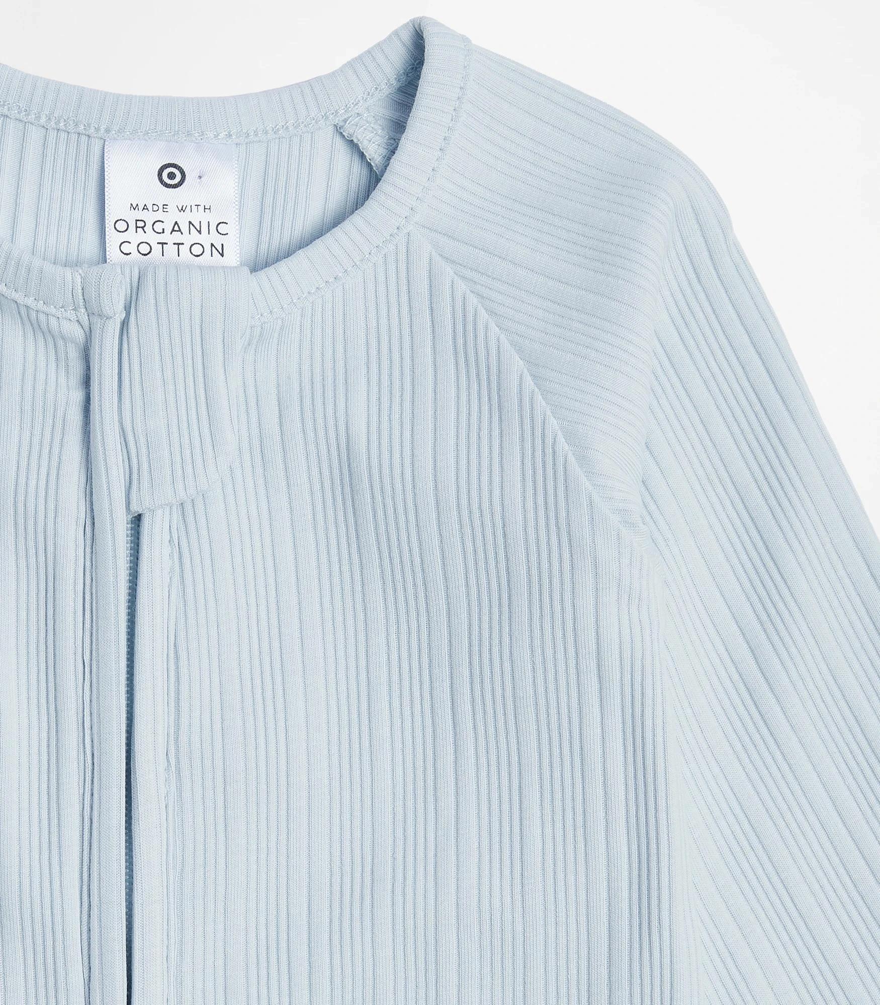 2 Target Baby Organic Cotton Rib Zip Coverall BLUE, 2 of 3