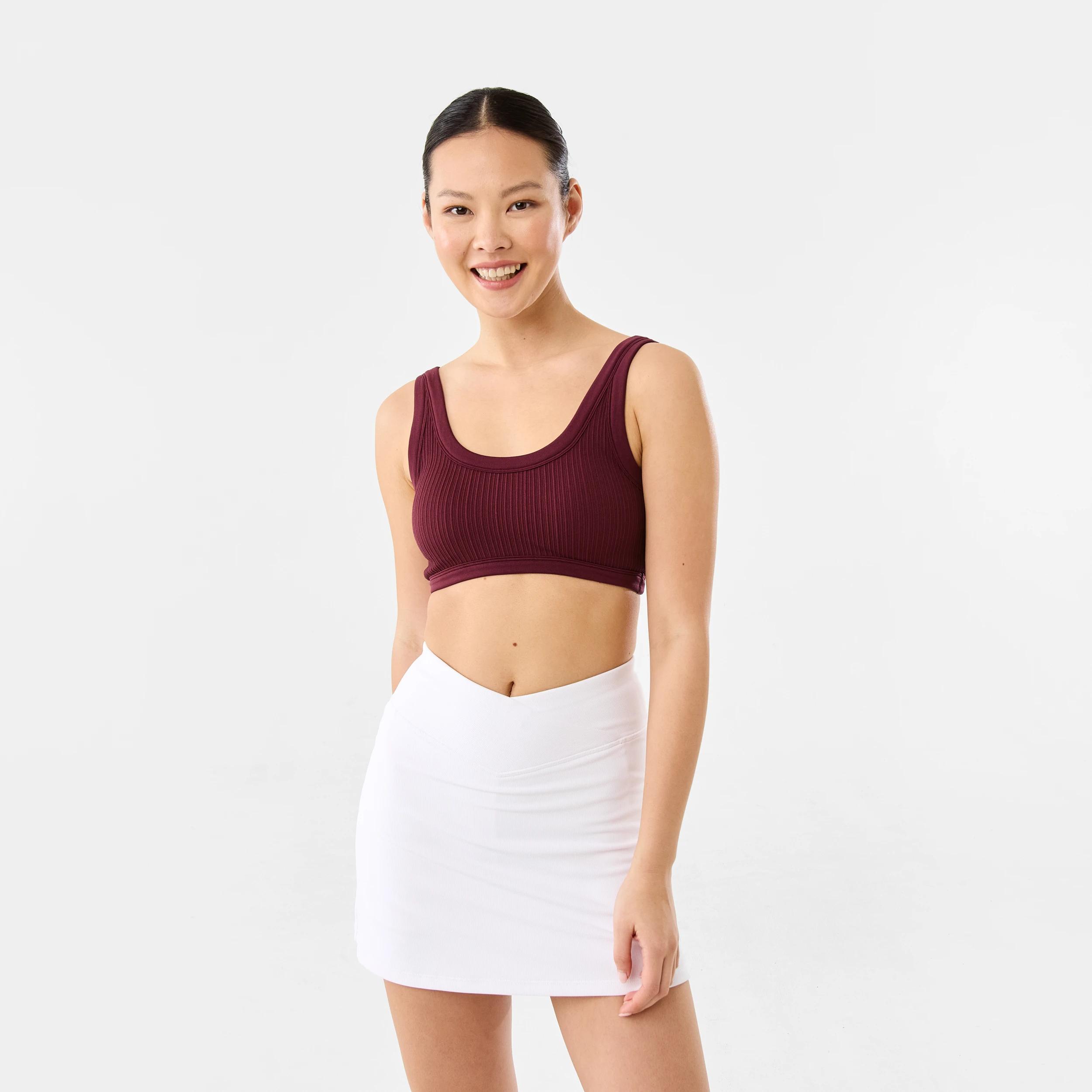 9 Active Womens Seamfree Rib Crop Top BURGUNDY CHERRY, 9 of 9