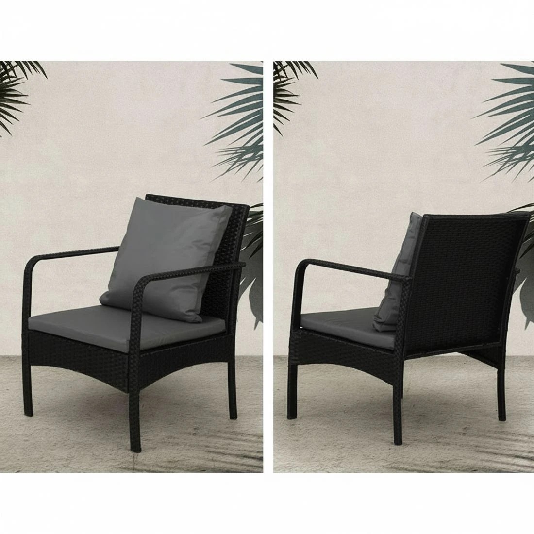 5 Gardeon Outdoor Sofa Set Lounge Setting Durable Space Saving Modern Decor Easy Assembly Sturdy Versatile - Black, 5 of 7