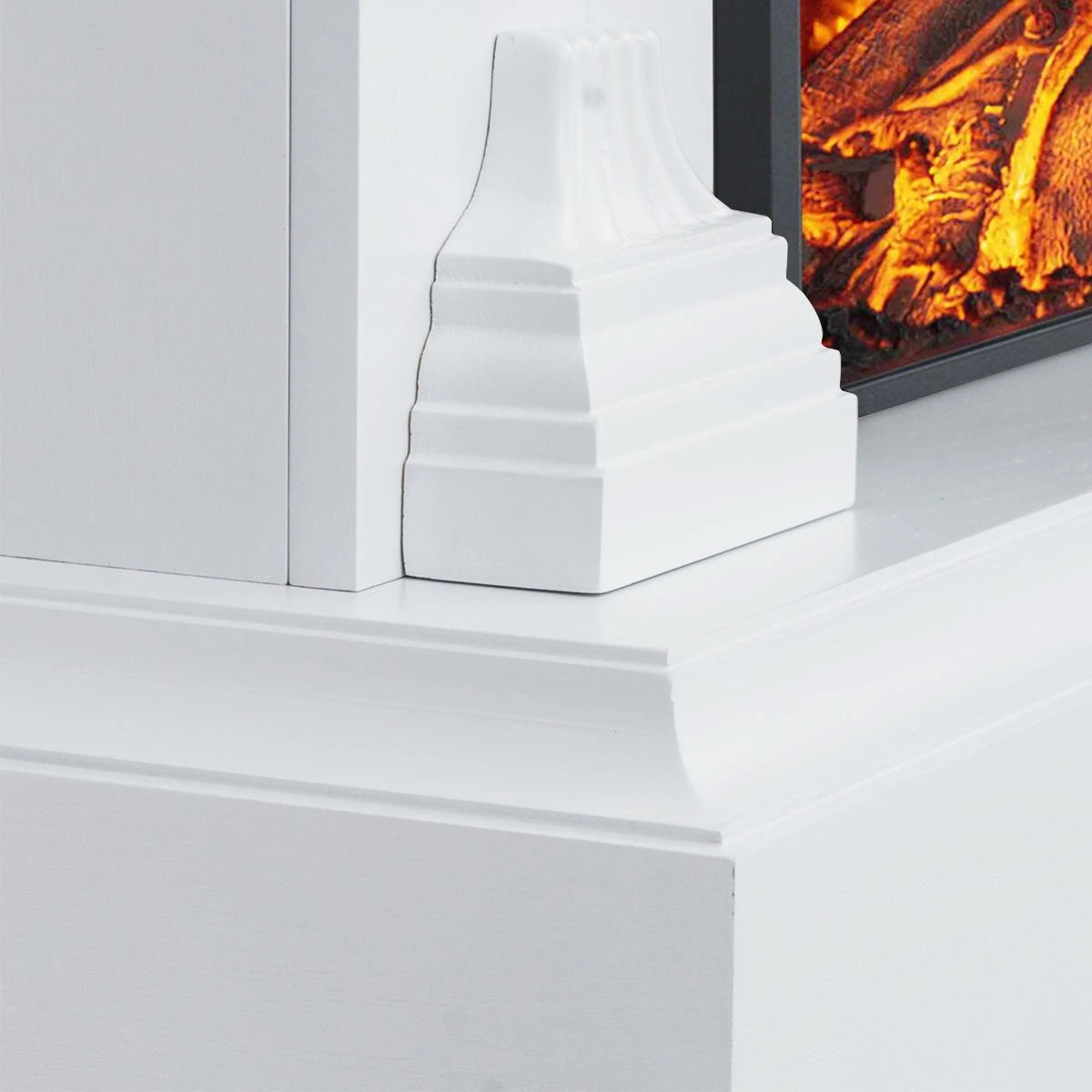 6 Moda Living Cove Electric Fireplace Heater White Mantel Suite with Starlight Insert - White, 6 of 6