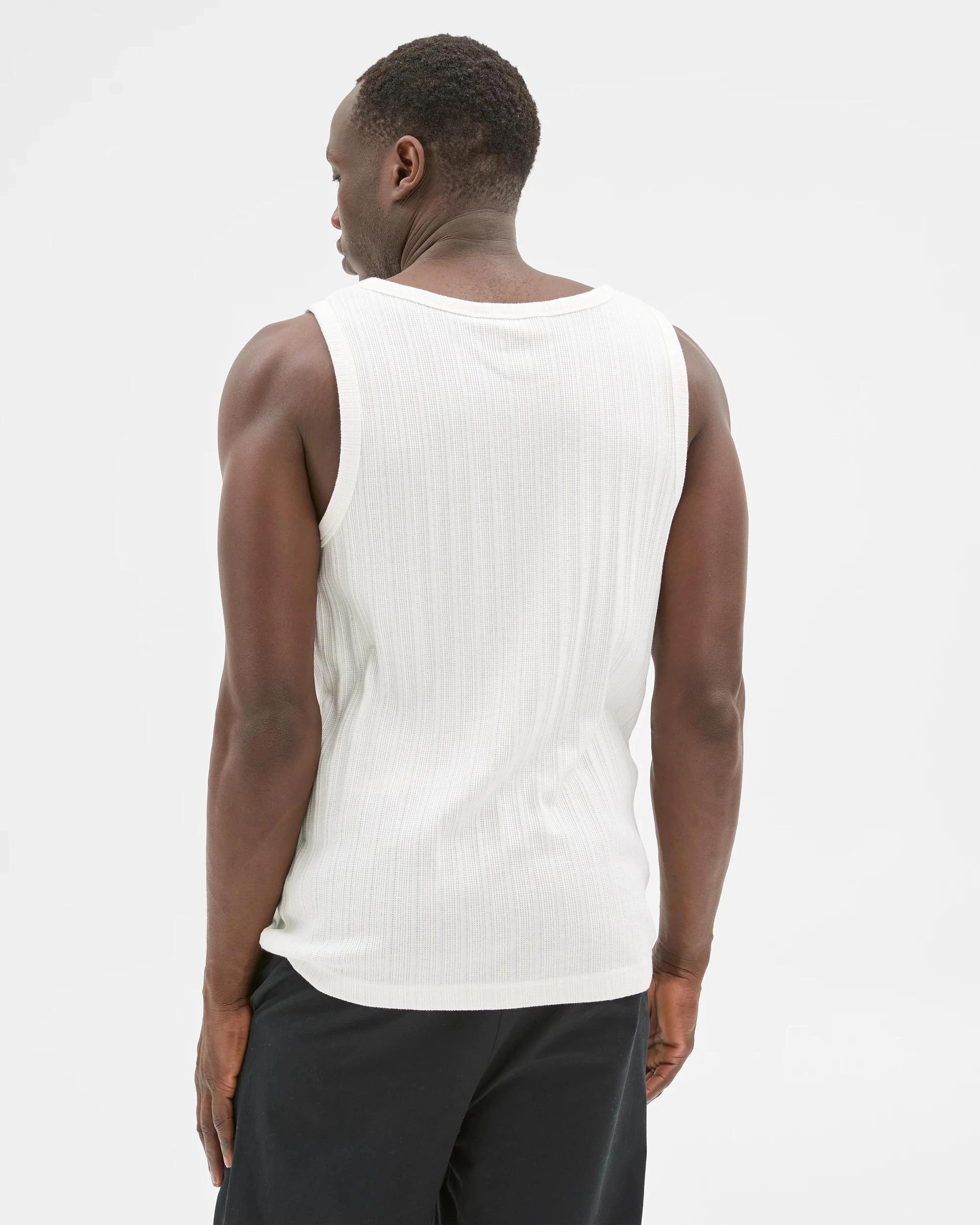 5 Australian Cotton Blend Ribbed Tank Top - Commons WHITE, 5 of 6