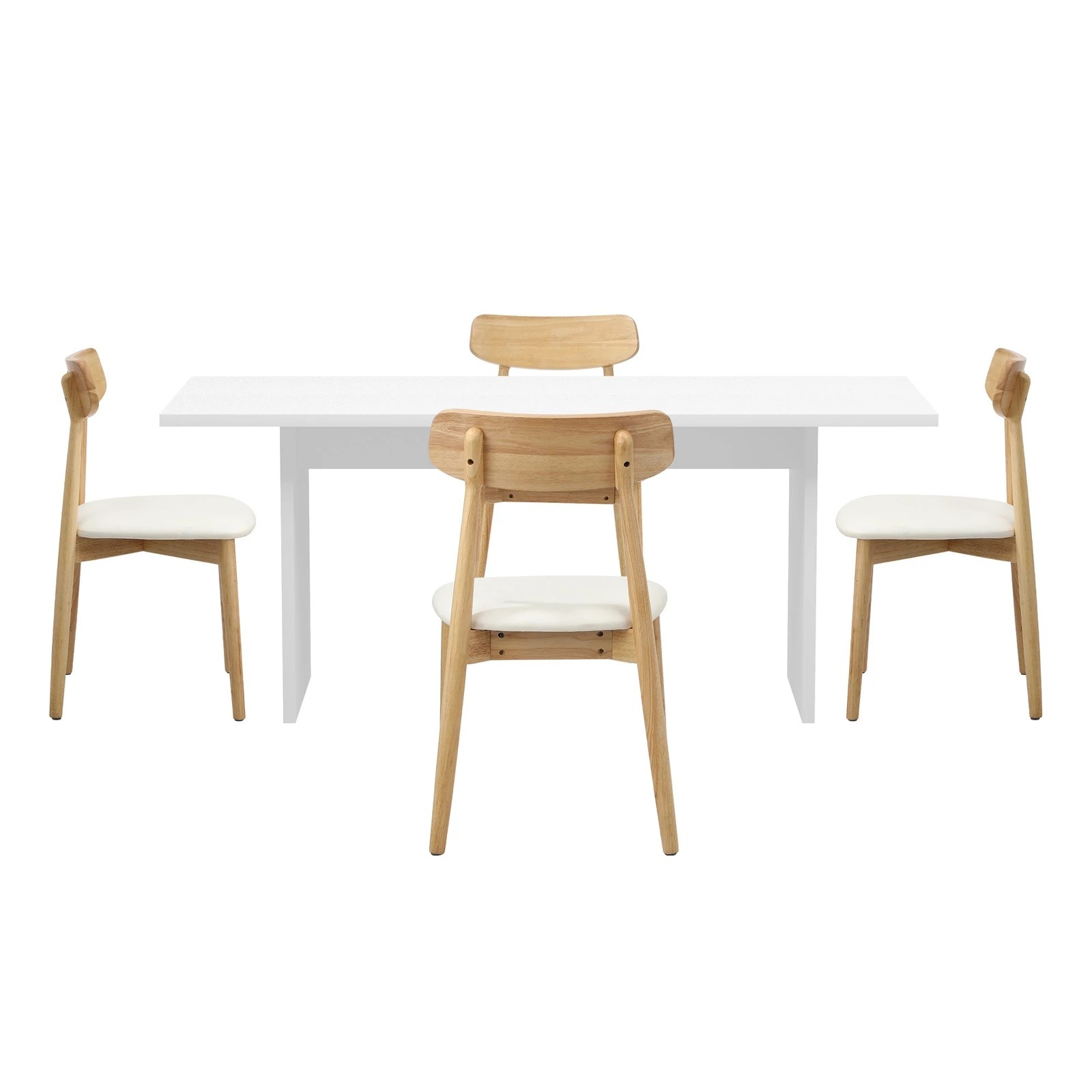 9 Oikiture 4-Seater Dining Table and Chairs Wooden Furniture Set - Natural, 9 of 9