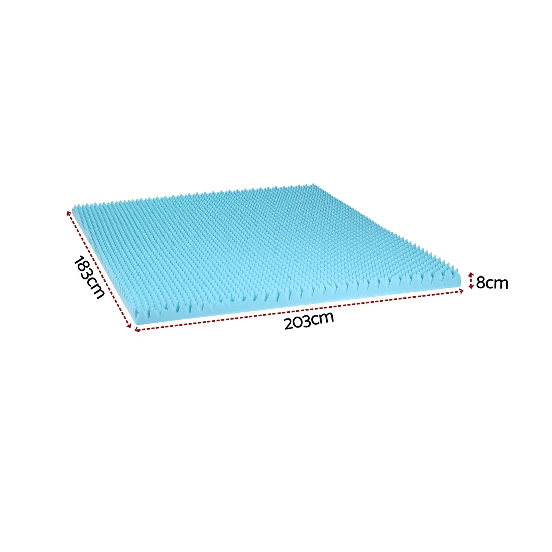 2 Giselle 8cm Memory Foam Mattress Topper Gel Egg Crate Foam Bamboo King - Multi, 2 of 2