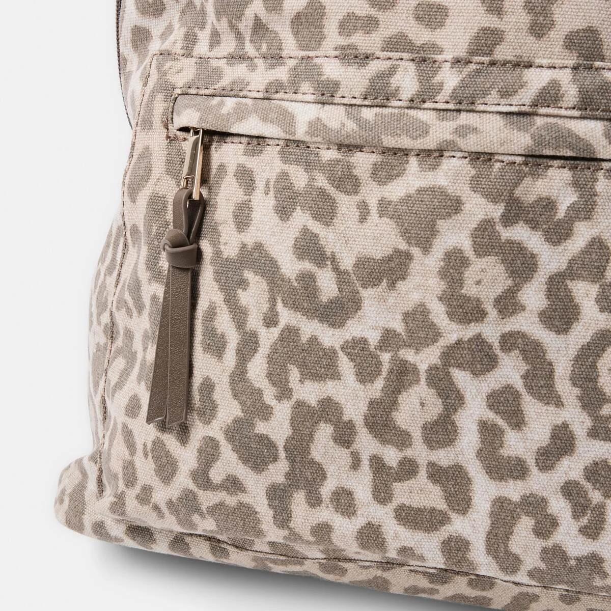 6 Canvas Backpack LEOPARD BEIGE, 6 of 7
