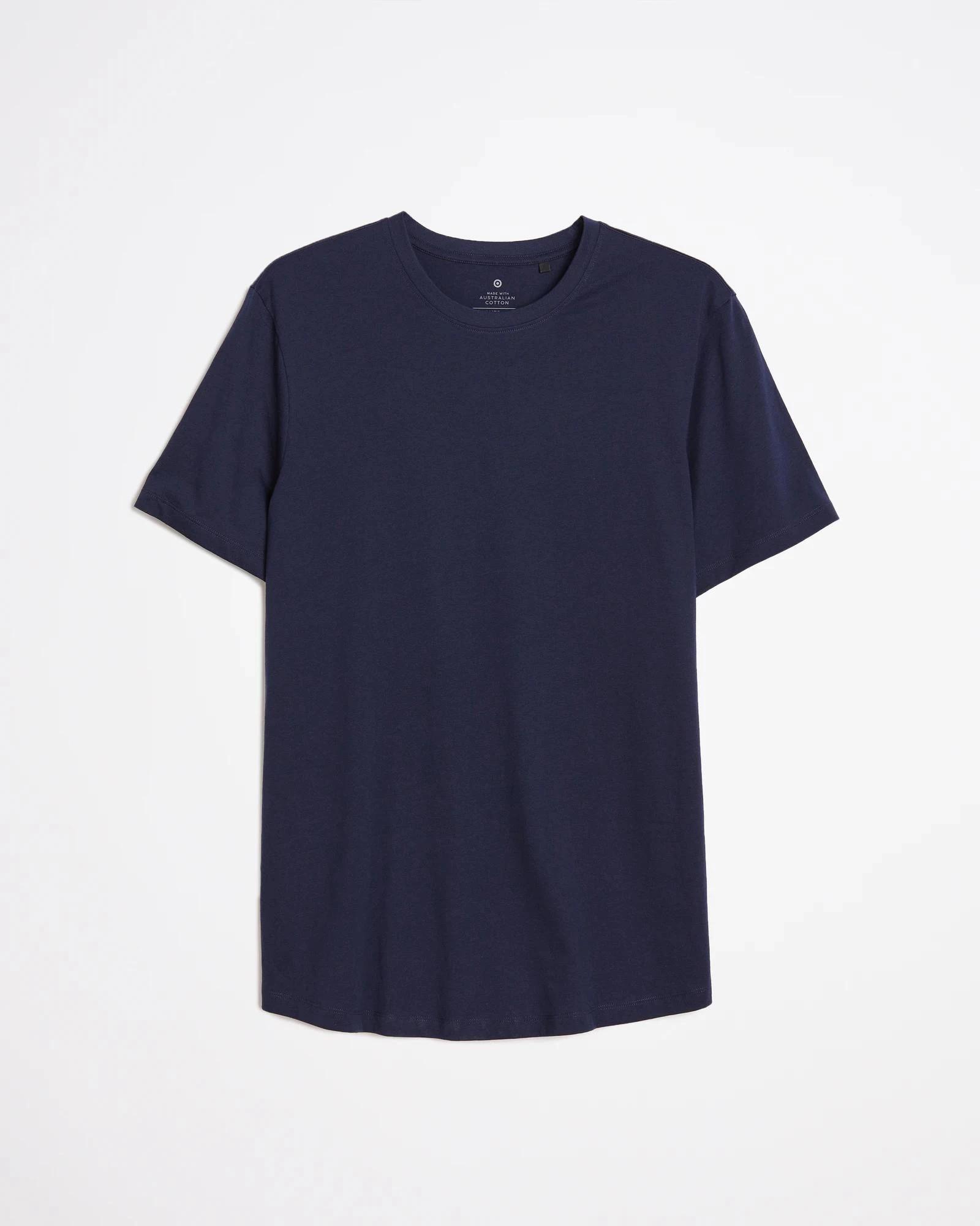 5 Target Australian Cotton Curved Hem T-Shirt NAVY BLUE, 5 of 6