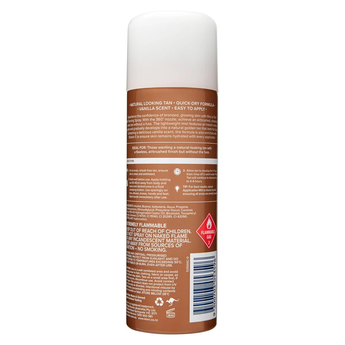 2 Le Tan Classic Tan Medium Dark Self Tanning Spray 150g- Vitamin E, 2 of 2
