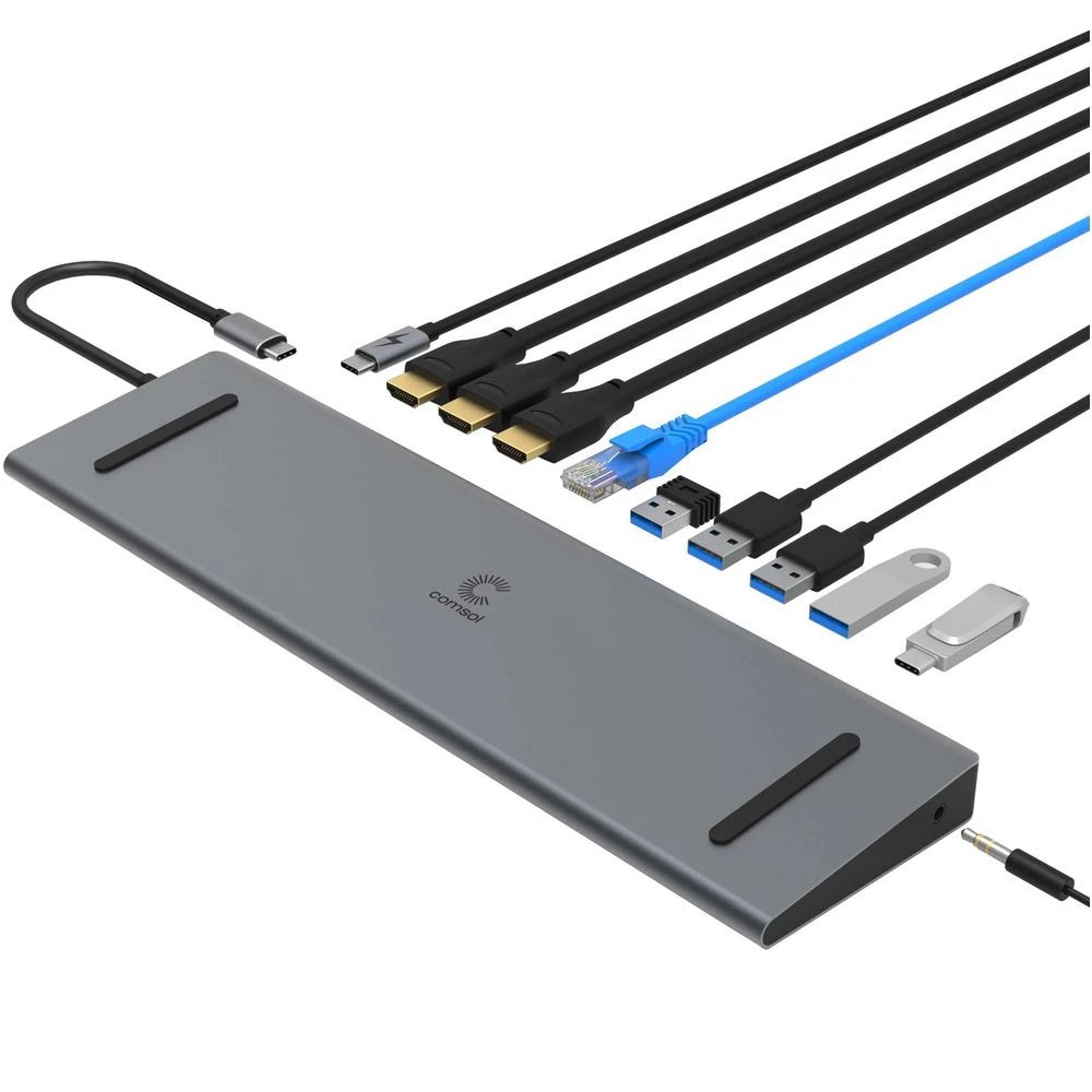 4 Comsol USB-C to Triple 4K HDMI/USB/RJ45/Audio/USB-C Dock, 4 of 7
