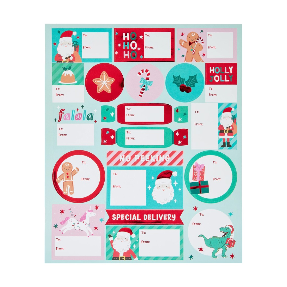 3 100 Pack Christmas Sticker Tags - Assorted, 3 of 5