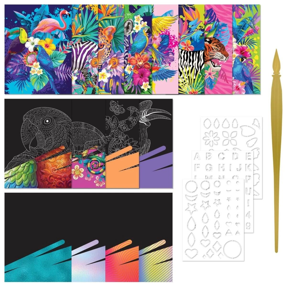 3 Kaleidoscope Etch Art Creations: Neon Nature - Book, 3 of 6