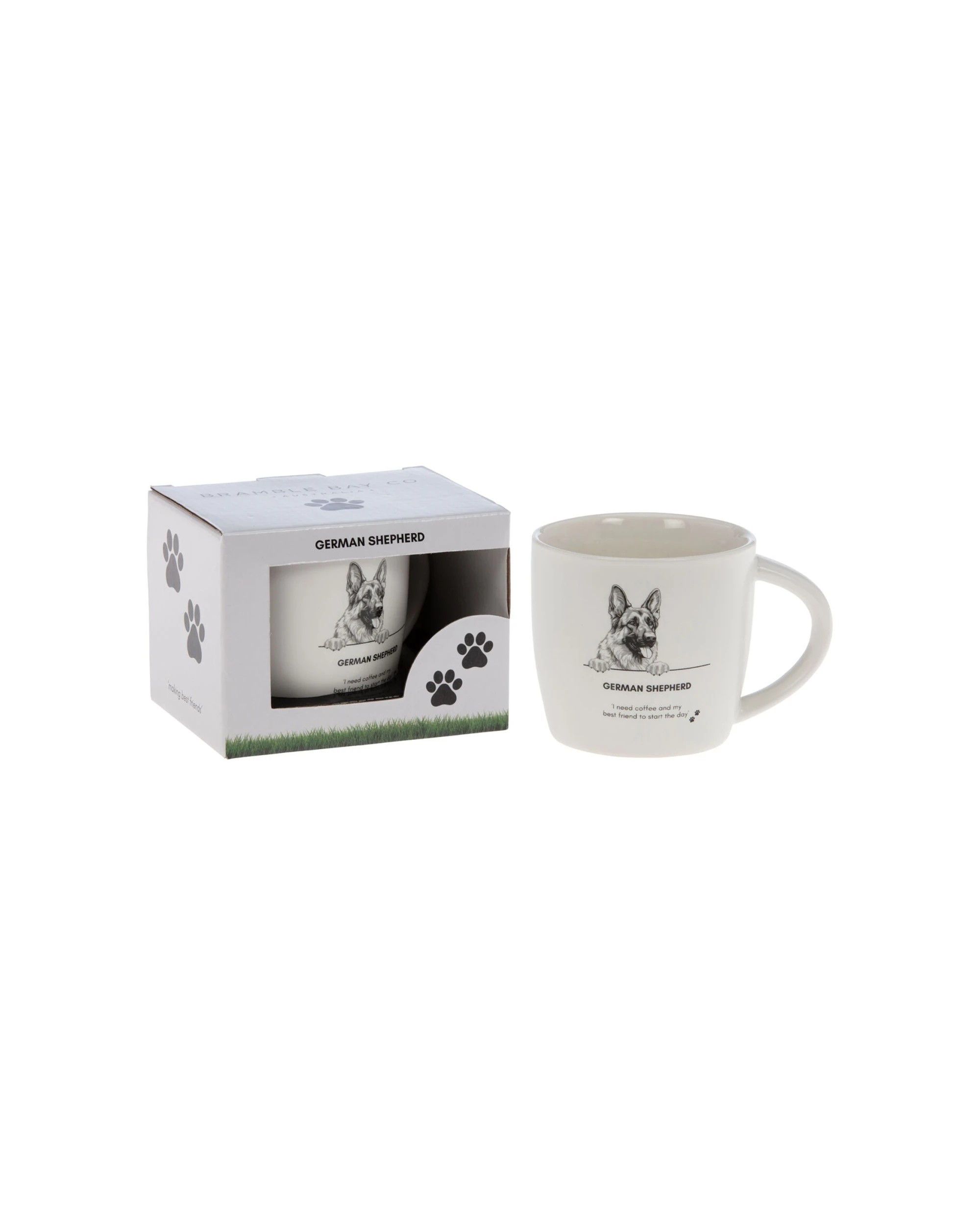 2 Bramble Bay 4PK German Shepherd Dog Print Novelty Coffee Mug Ceramic - White, 2 of 2