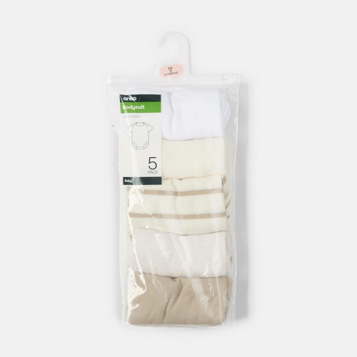 8 5 Pack Short Sleeve Bodysuits NEUTRAL 5PK, 8 of 8