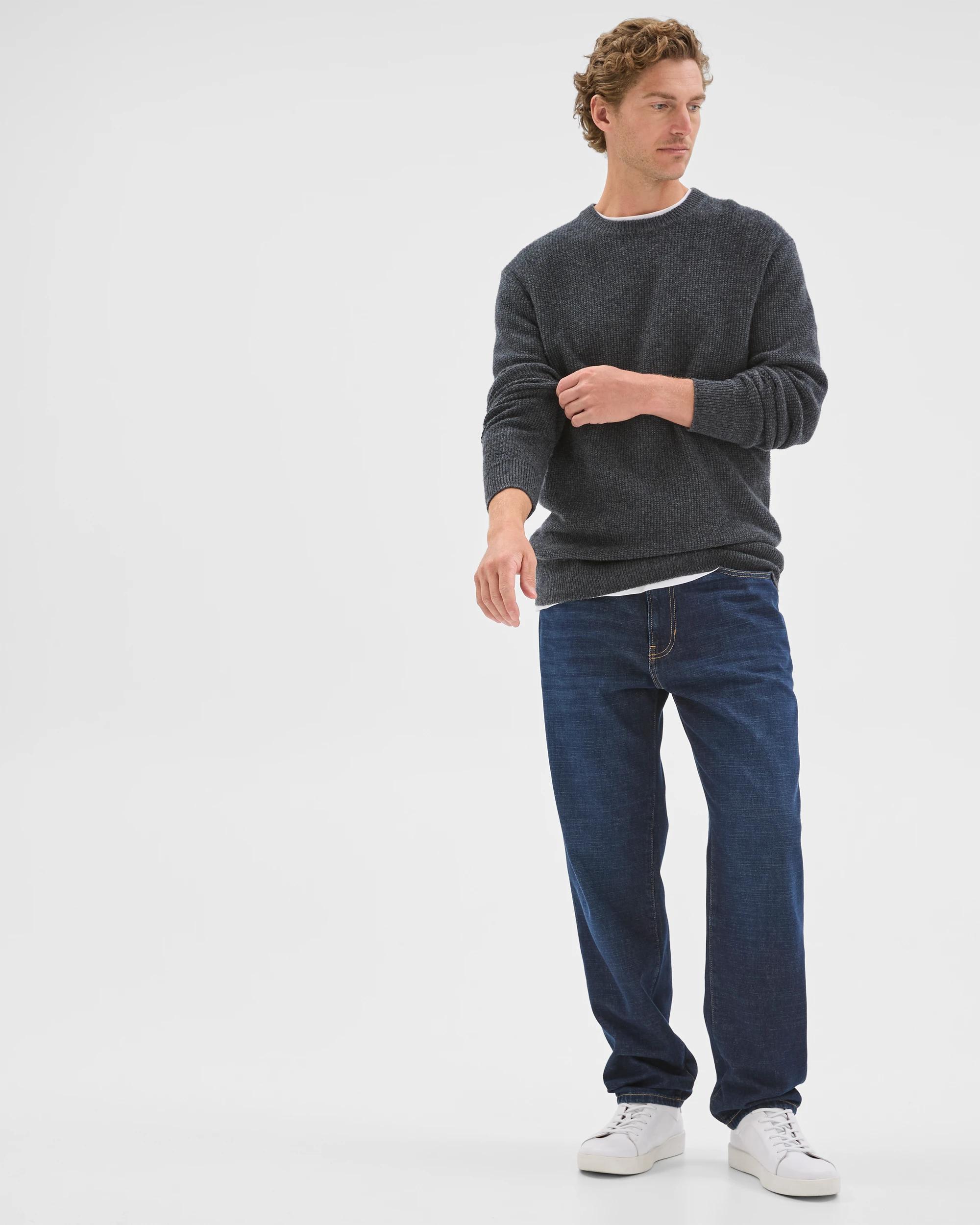 2 Target Man Lambswool Long Sleeve Crew Neck Knit Jumper CHARCOAL, 2 of 6