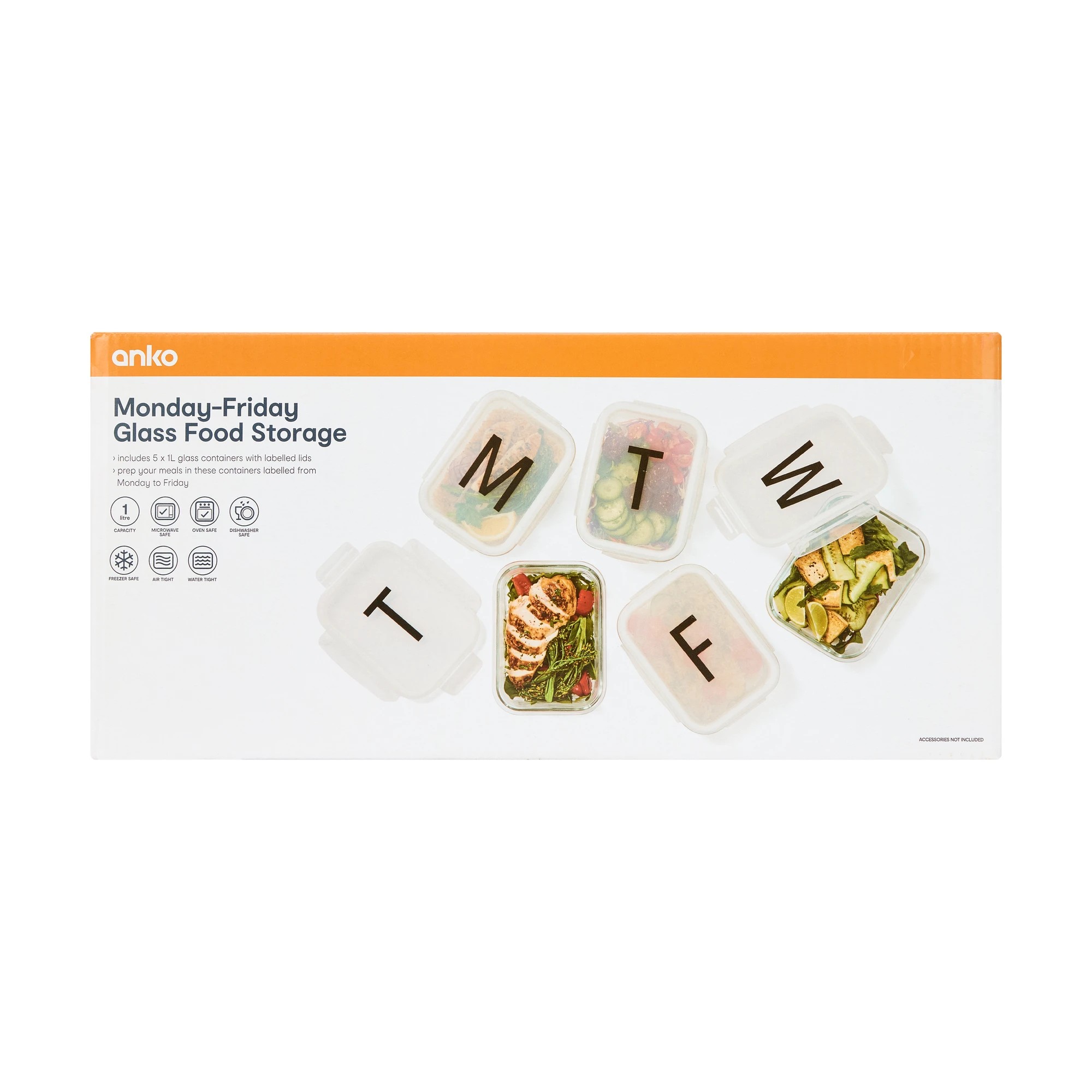 7 Monday-Friday Glass Food Storage Set, 7 of 7