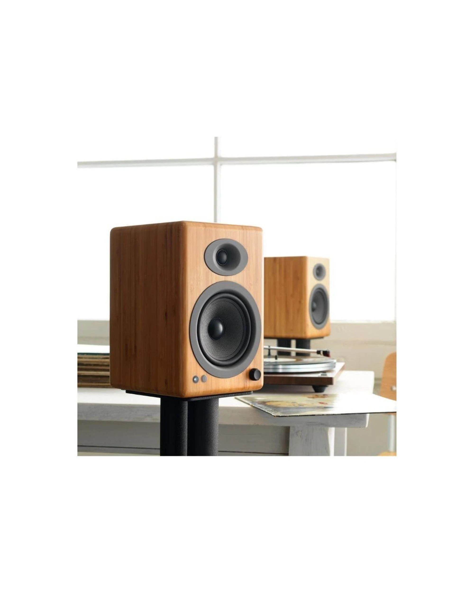 3 Audioengine A5 Wireless Speaker Desktop Monitor Speakers pair Solid Bamboo, 3 of 3