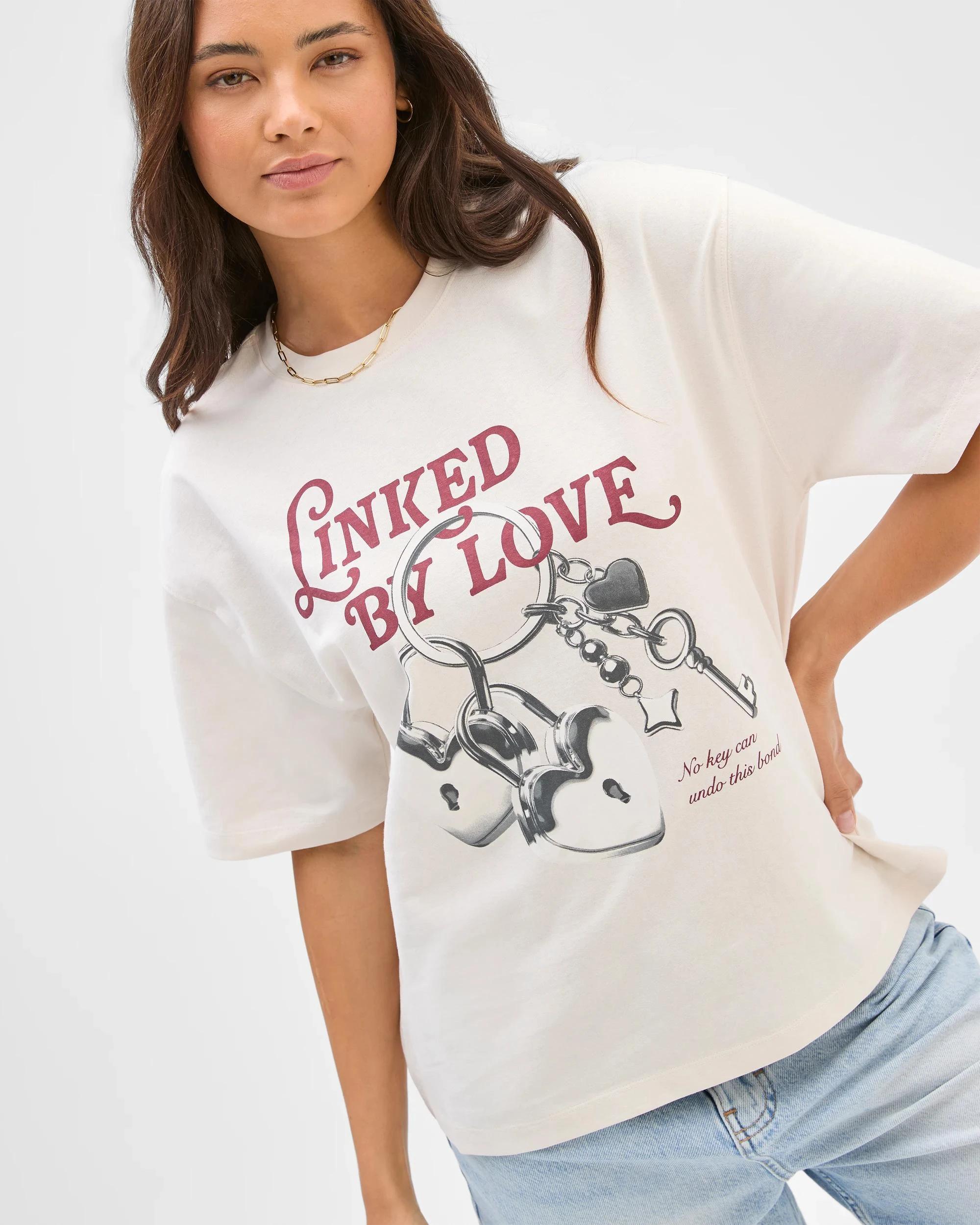 4 Lily Loves Australian Cotton Oversized Printed T-Shirt LINKED BY LOVE, 4 of 6