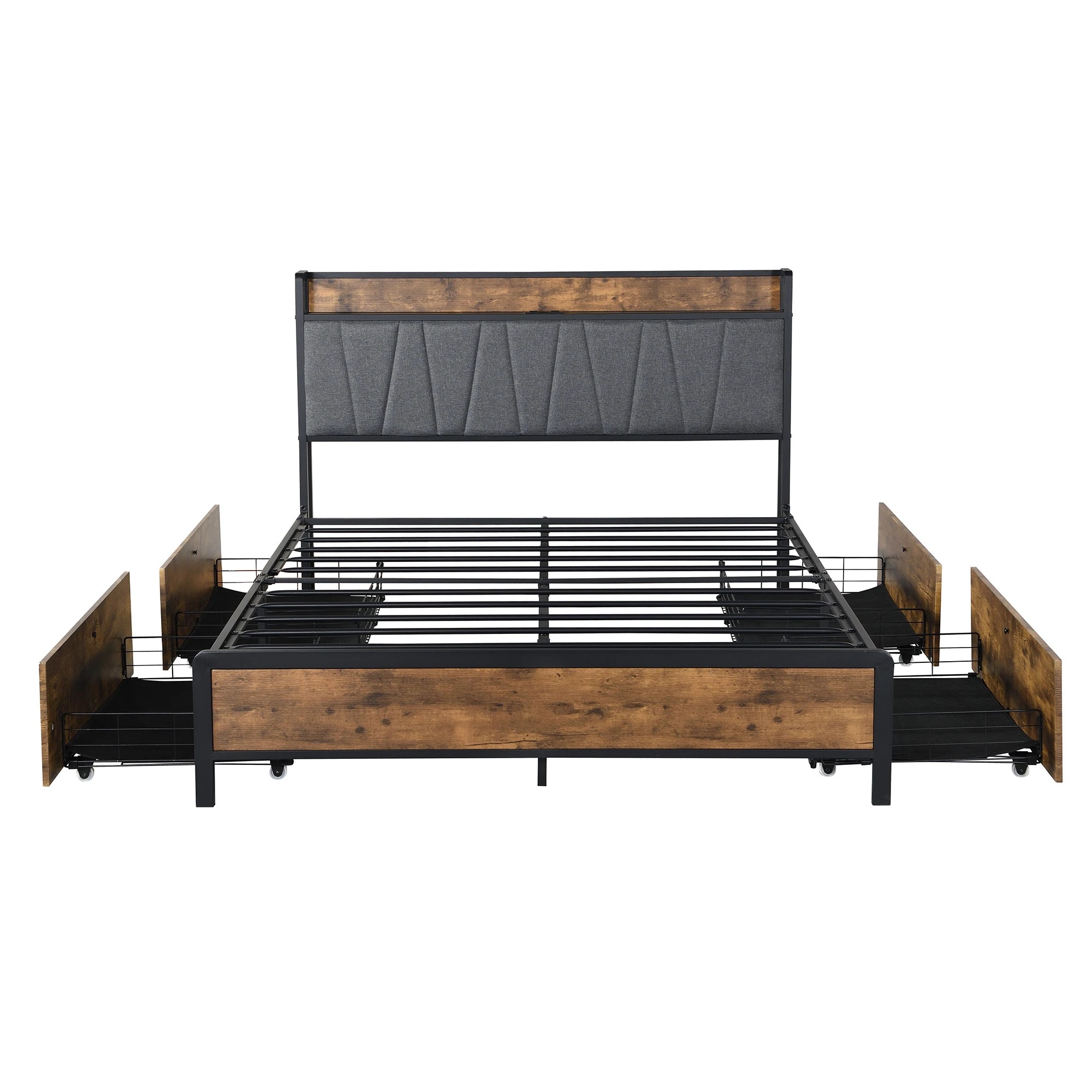 2 Levede Usb Port Bed Frame - Queen, 2 of 6