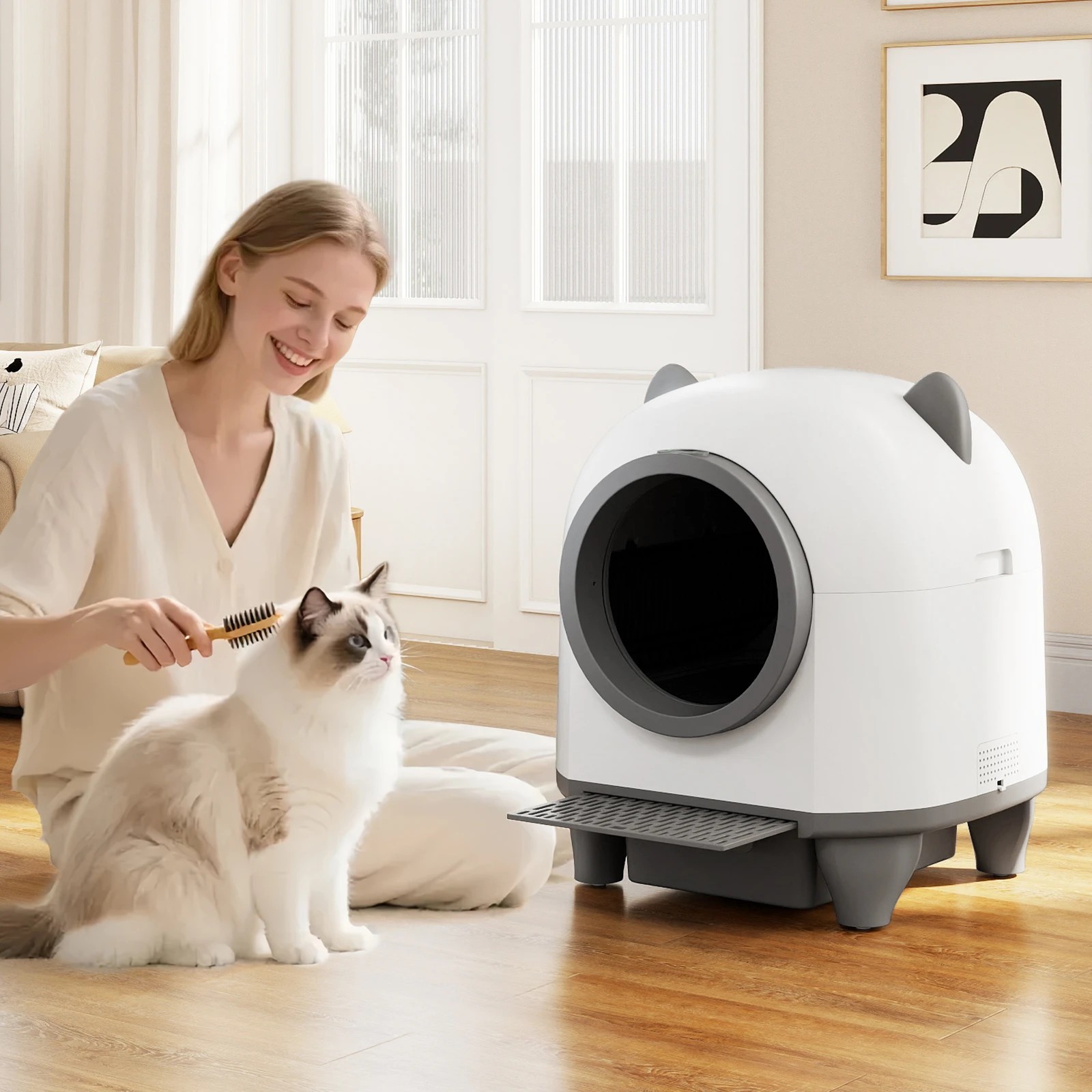 2 Costway 80L+8L Self-Cleaning Litter Box w/App Control, 2 of 3