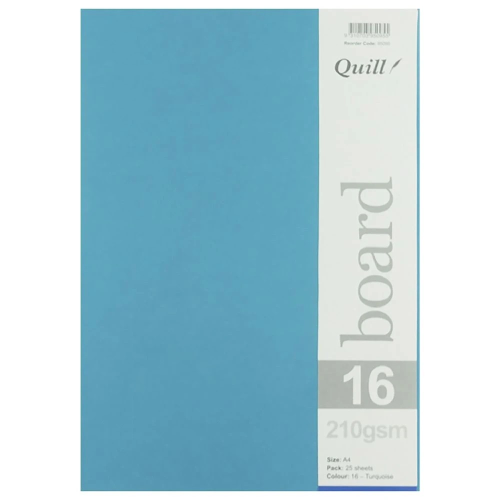3 Quill A4 210gsm Board Turquoise 25 Pack, 3 of 3