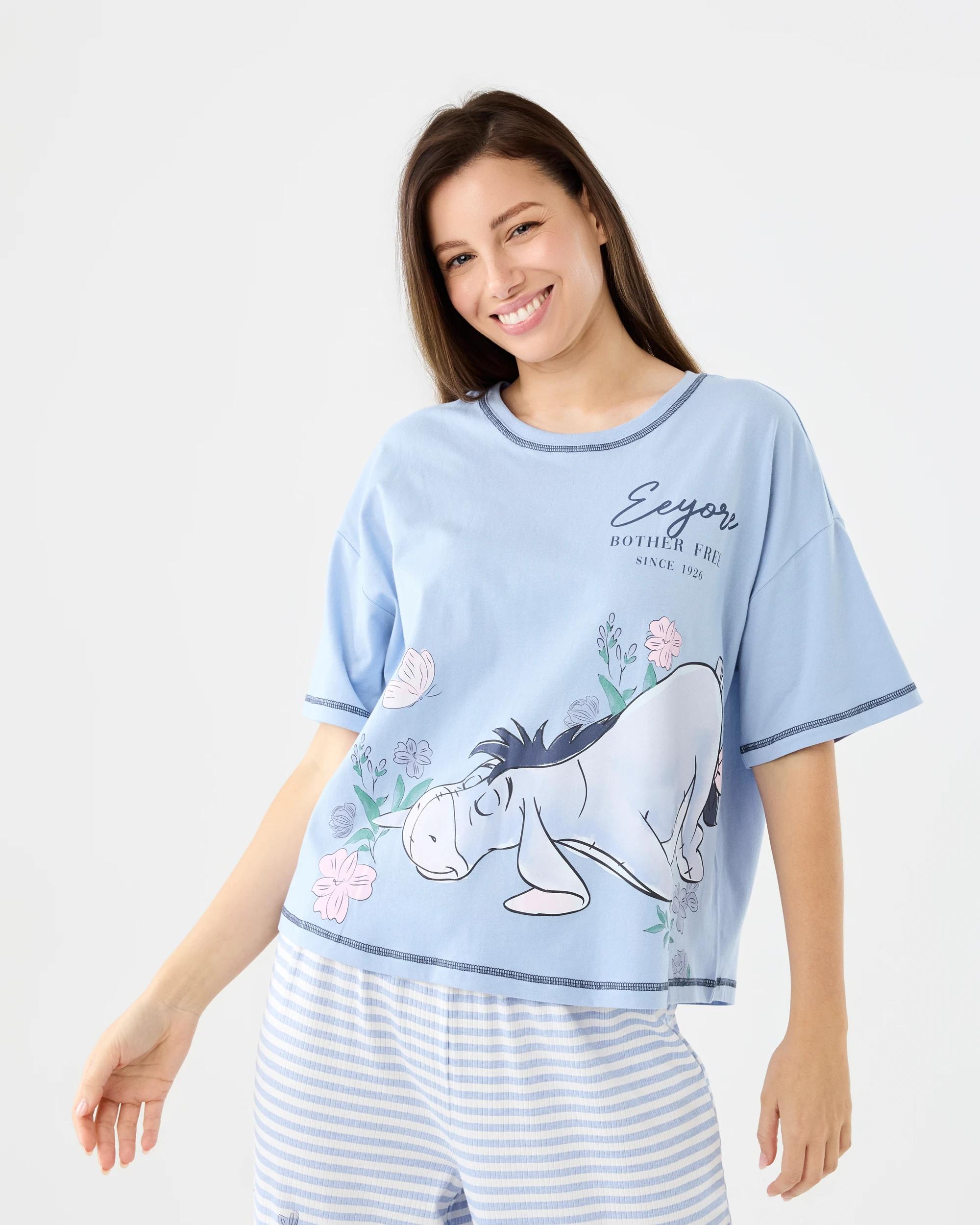 4 Eeyore License Knit T-shirt and Rib Pants Pyjama Set Eeyore Stp, 4 of 7