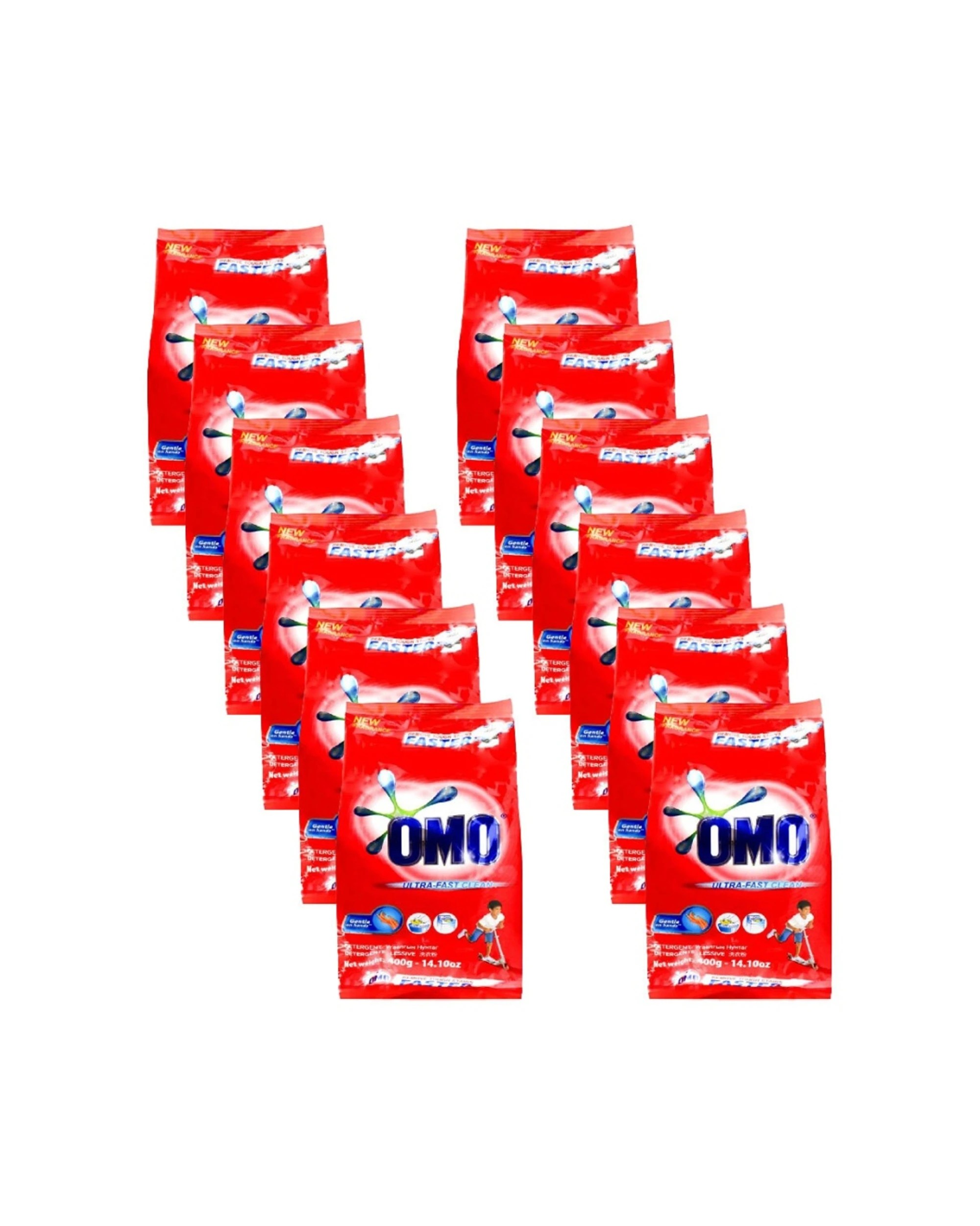 1 Omo 12PK Laundry Detergent Powder Ultra Fast Clean Hand Wash Top Loader 400g, 1 of 5
