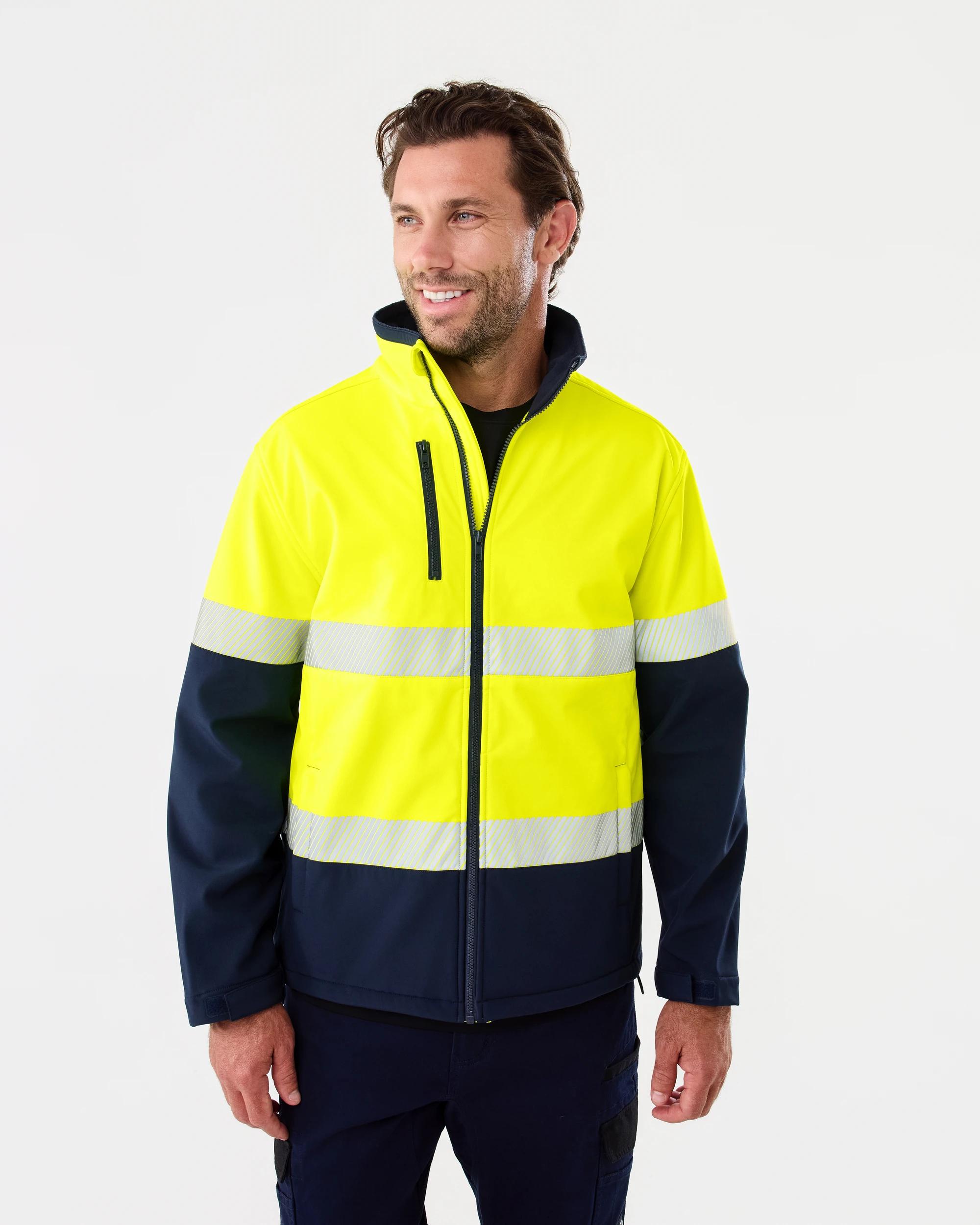 2 Workwear Hi Visibility Softshell Jacket Yellow, 2 of 8