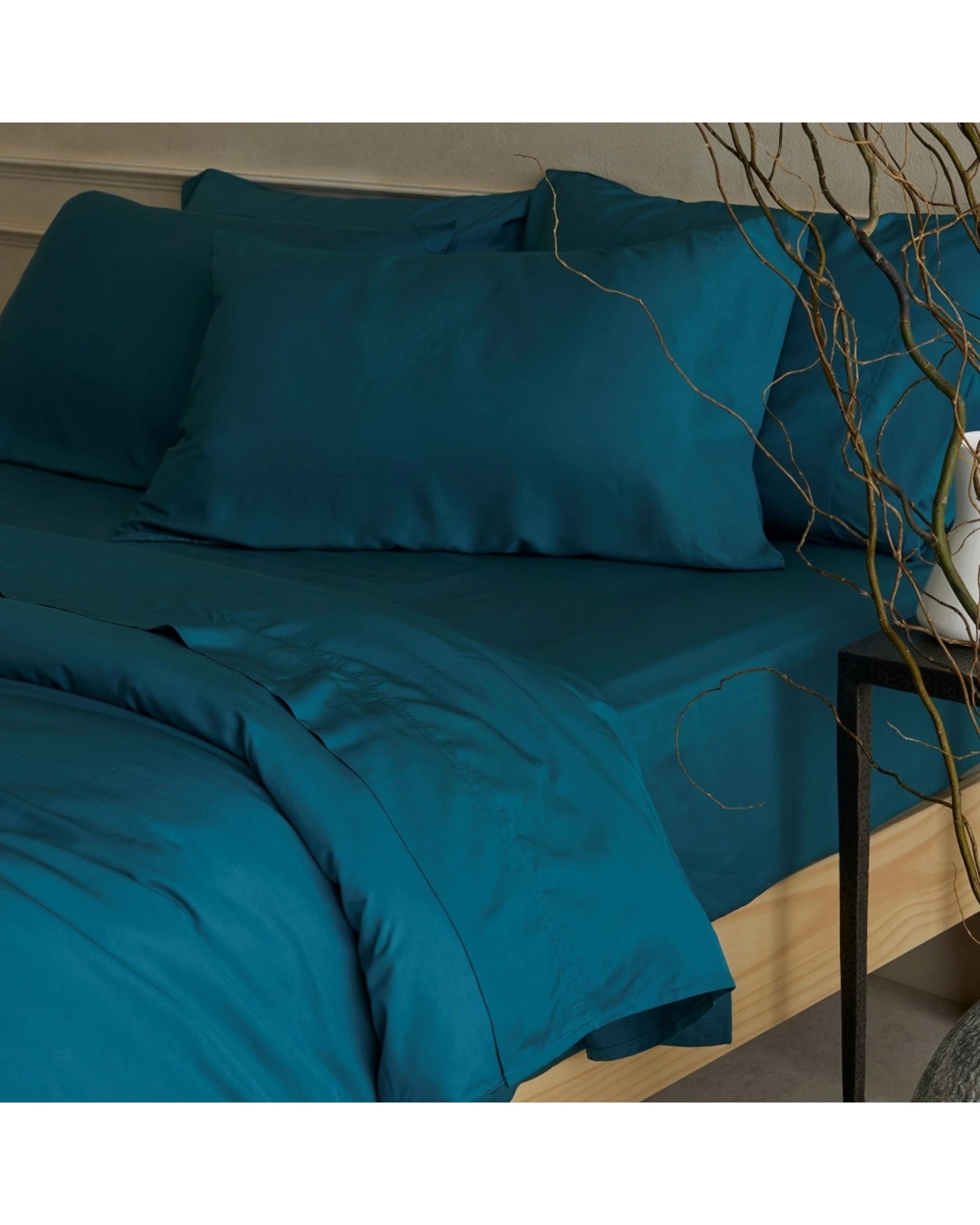 2 Bedding co 2pc 350TC Organic Bamboo Pillow Case Set Emerald - Queen Bed - Green, 2 of 3